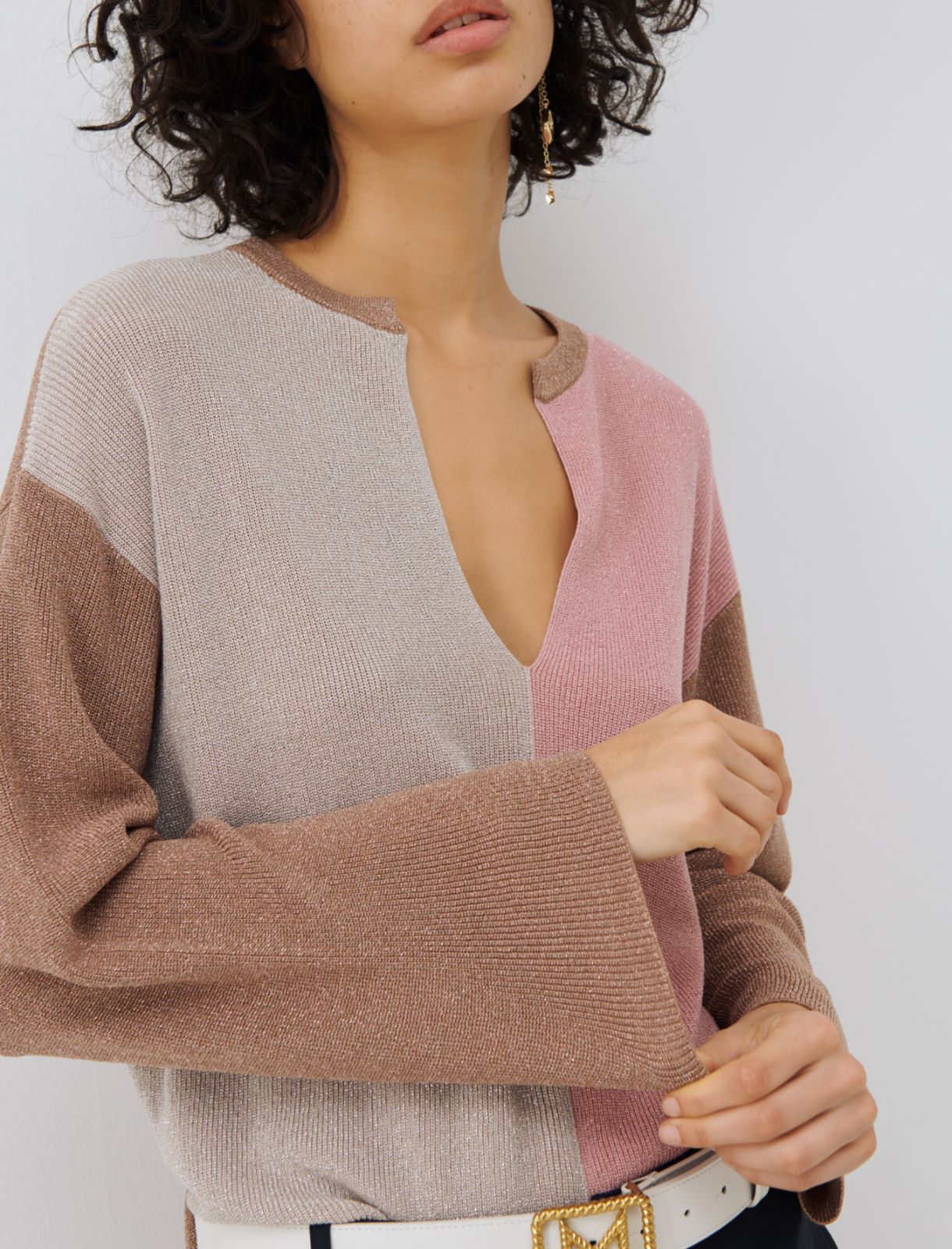 Colour-block sweater - Antique rose - Marella - 4