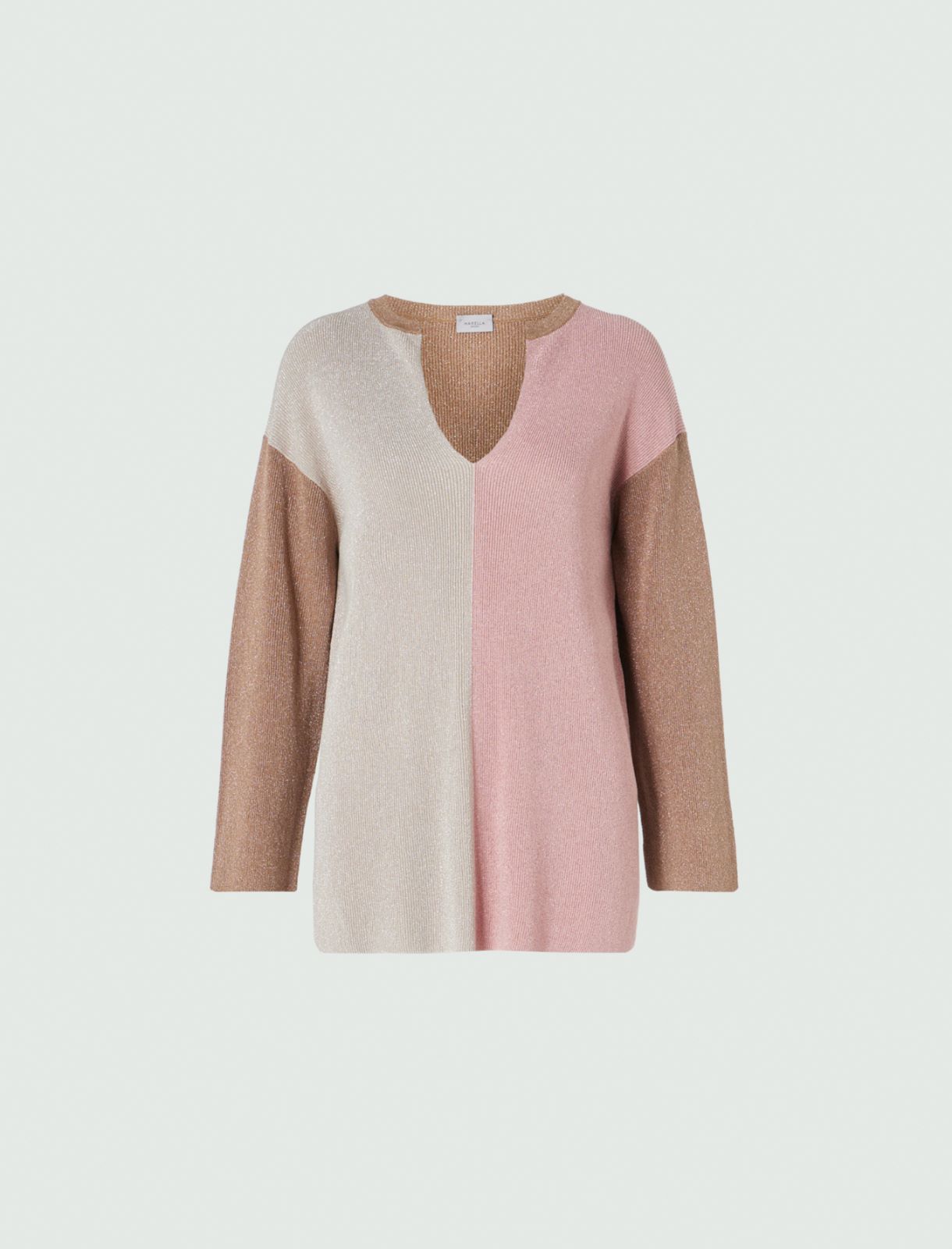 Colour-block sweater - Antique rose - Marella - 5
