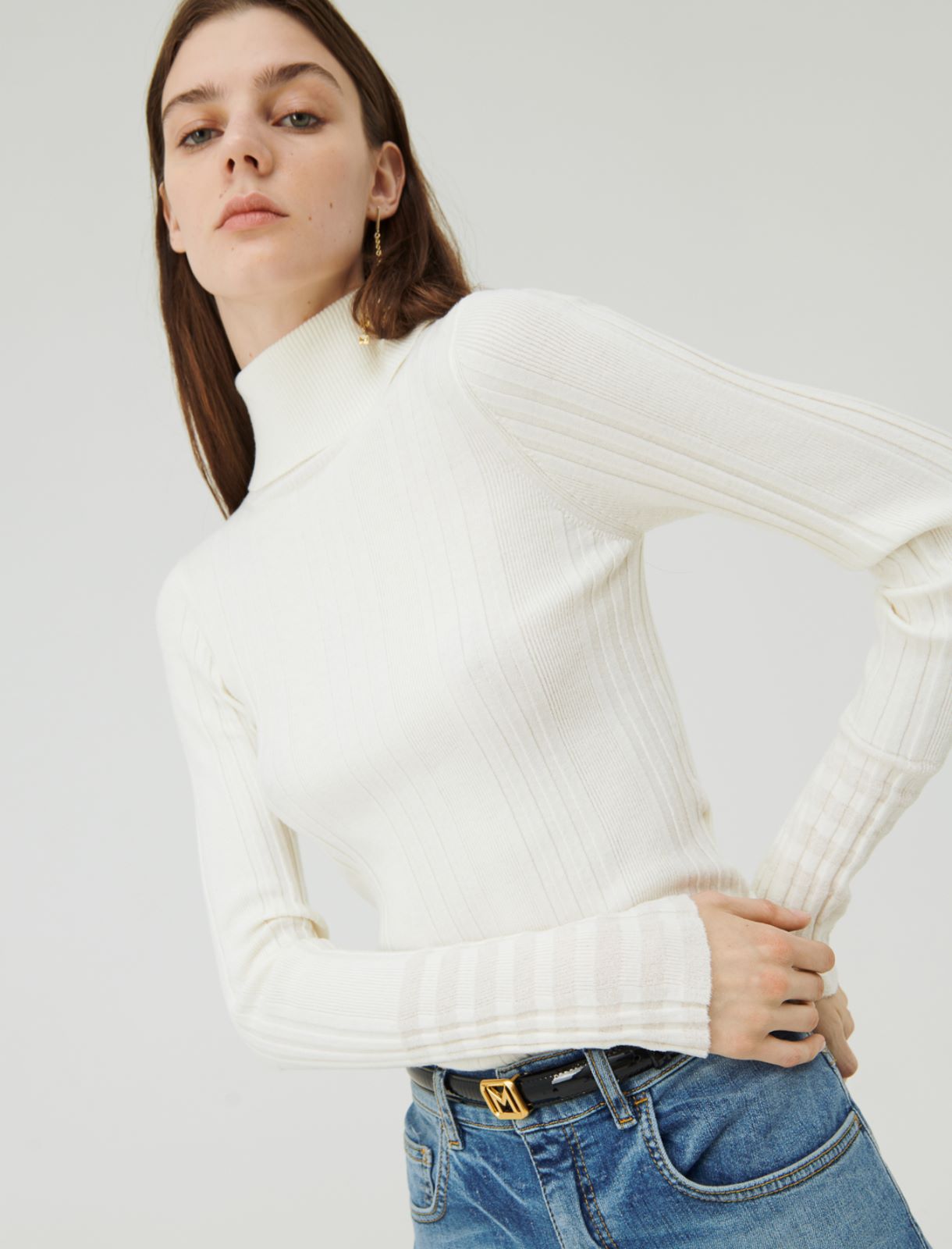 Maglia a coste, bianco | Marella