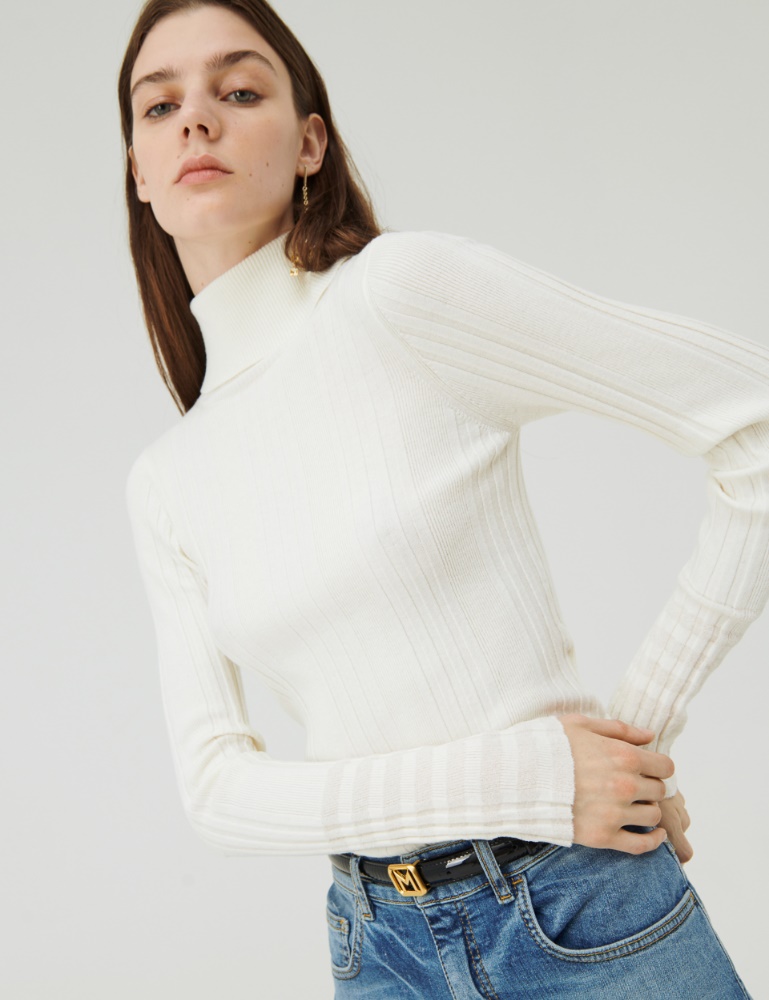 Rib-knit sweater - White - Marella