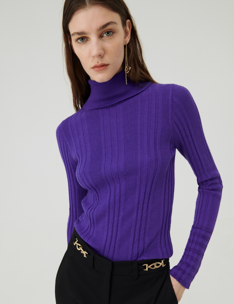 Rib-knit sweater - Purple - Marella