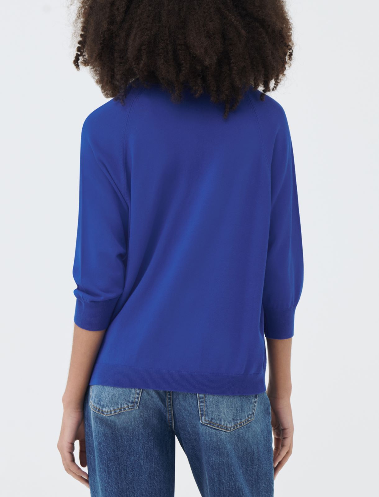 Buttoned sweater - Electric blue - Marella - 2