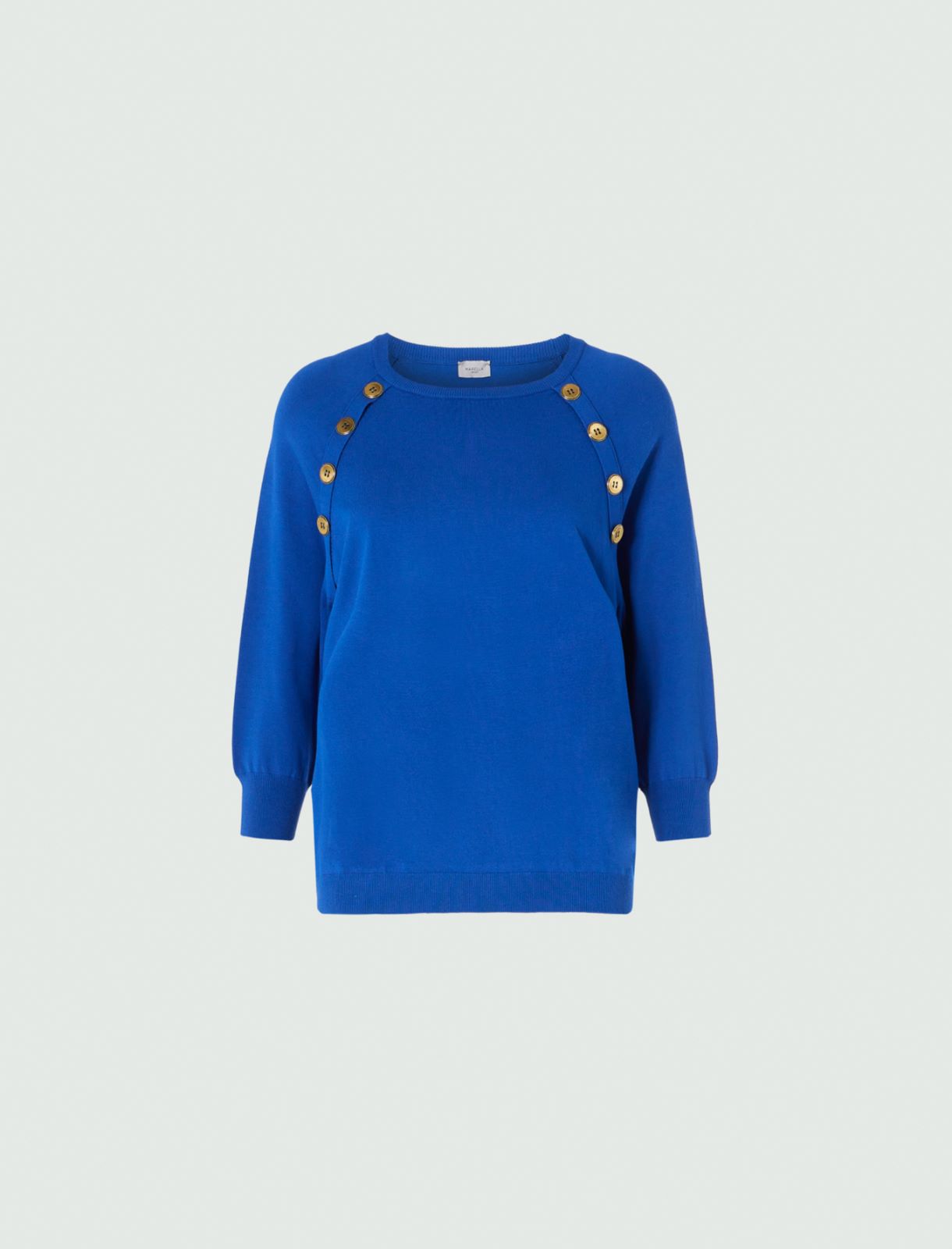 Buttoned sweater - Electric blue - Marella - 5