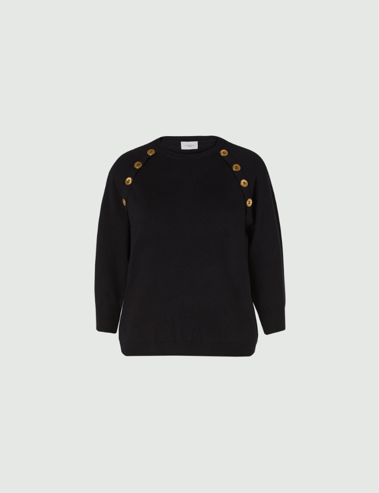 Buttoned sweater - Black - Marella - 2