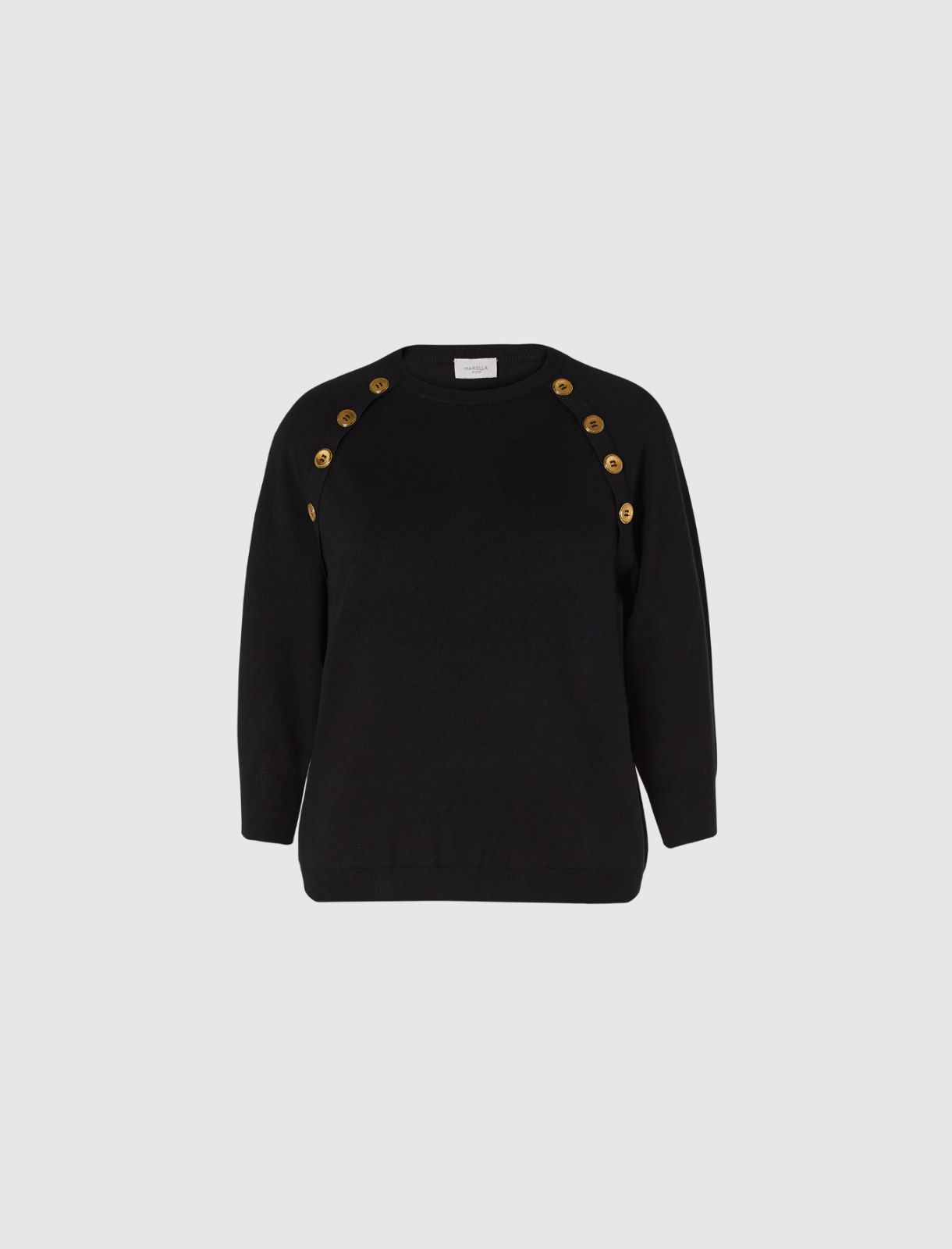 Buttoned sweater - Black - Marella - 5