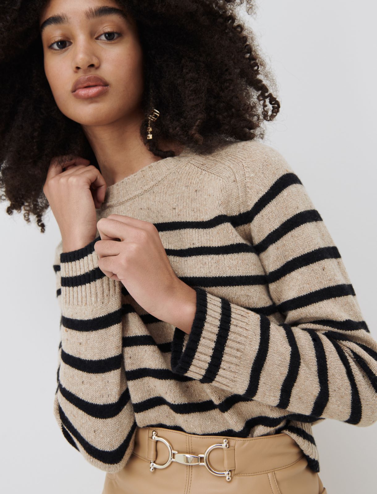 Striped sweater - Natural - Marella - 4