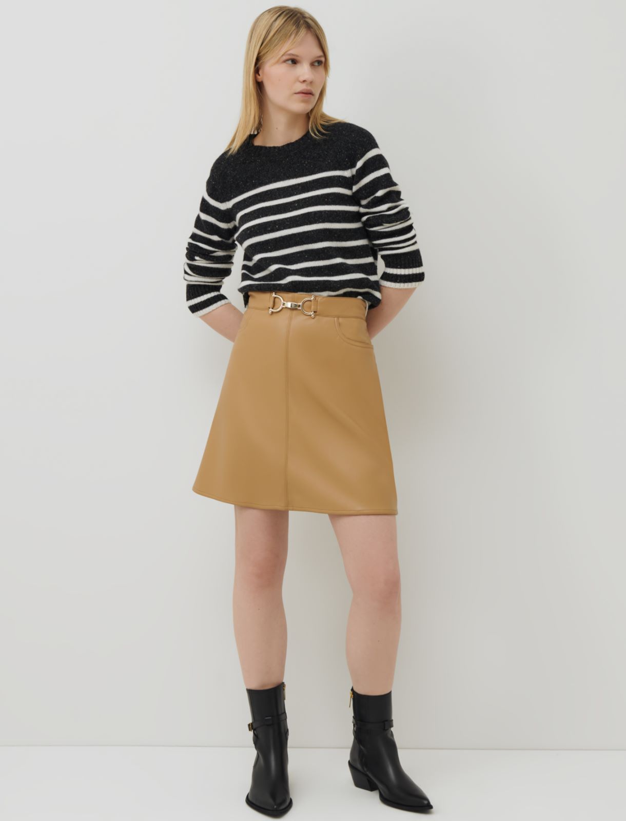 Striped sweater, dark grey | Marella