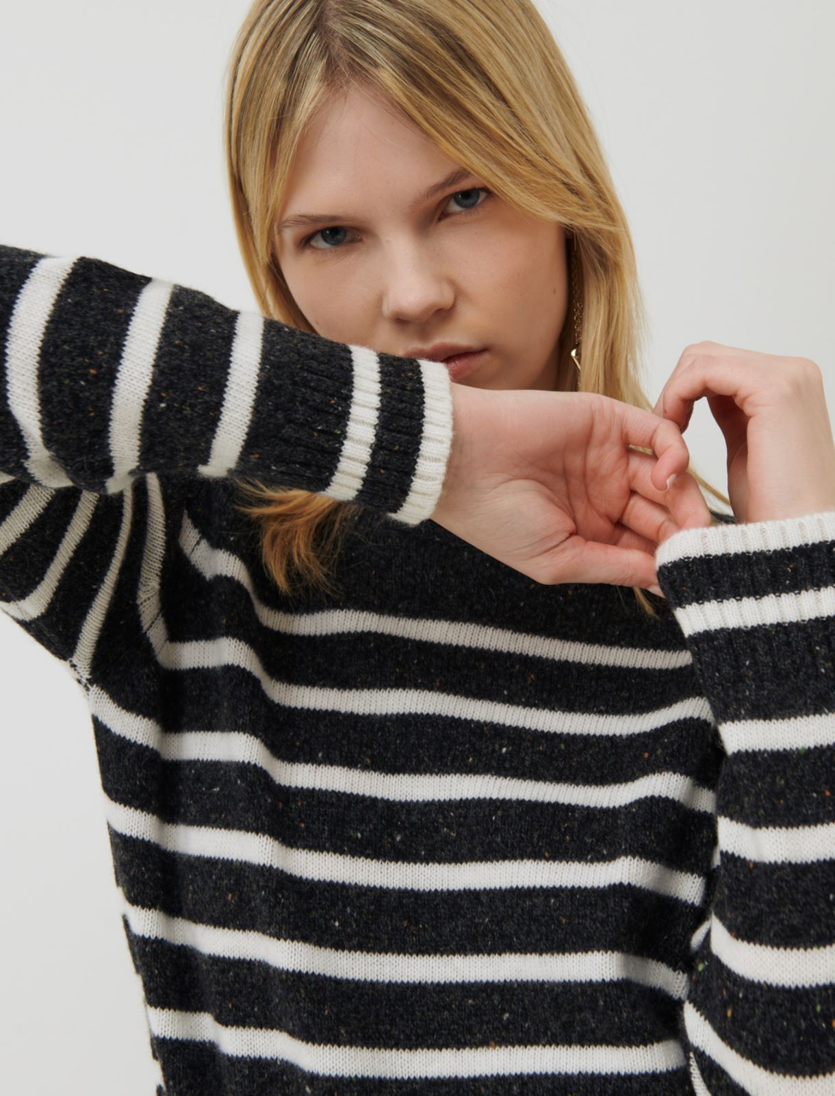 Striped sweater, dark grey | Marella