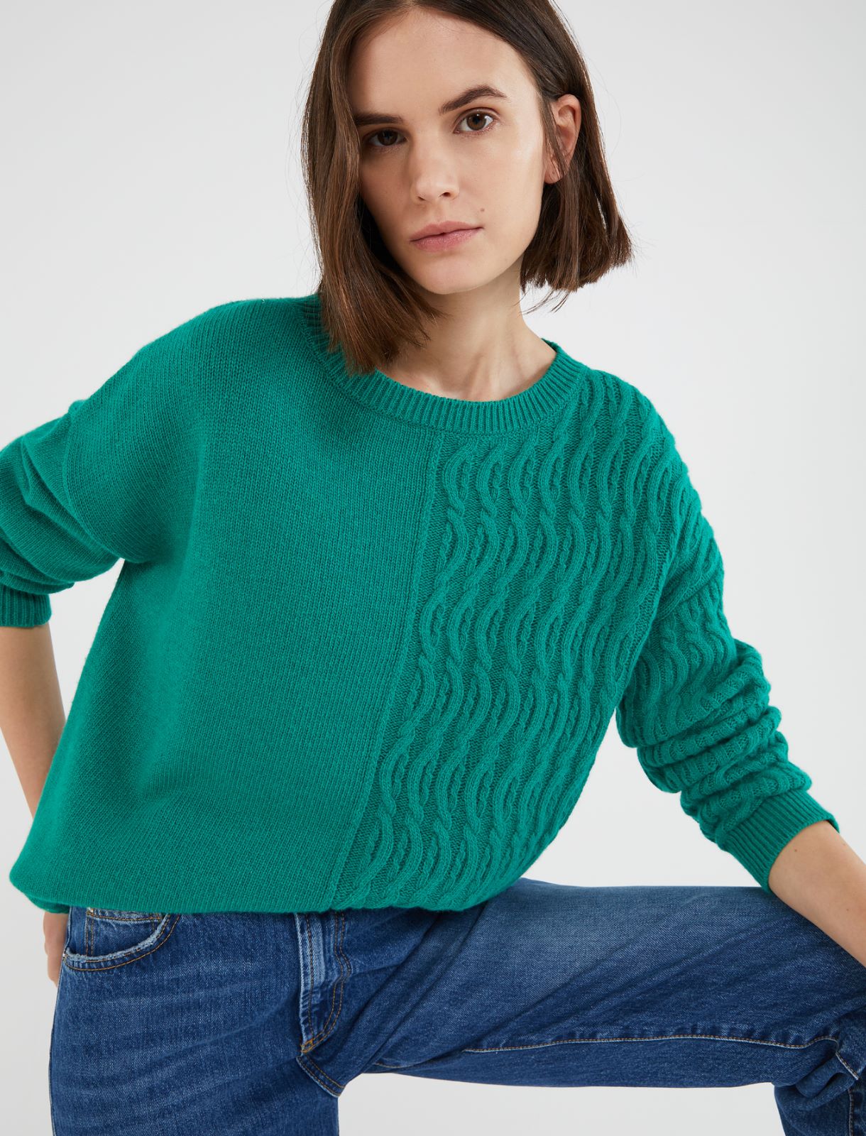 Boxy sweater - Green - Marella - 3