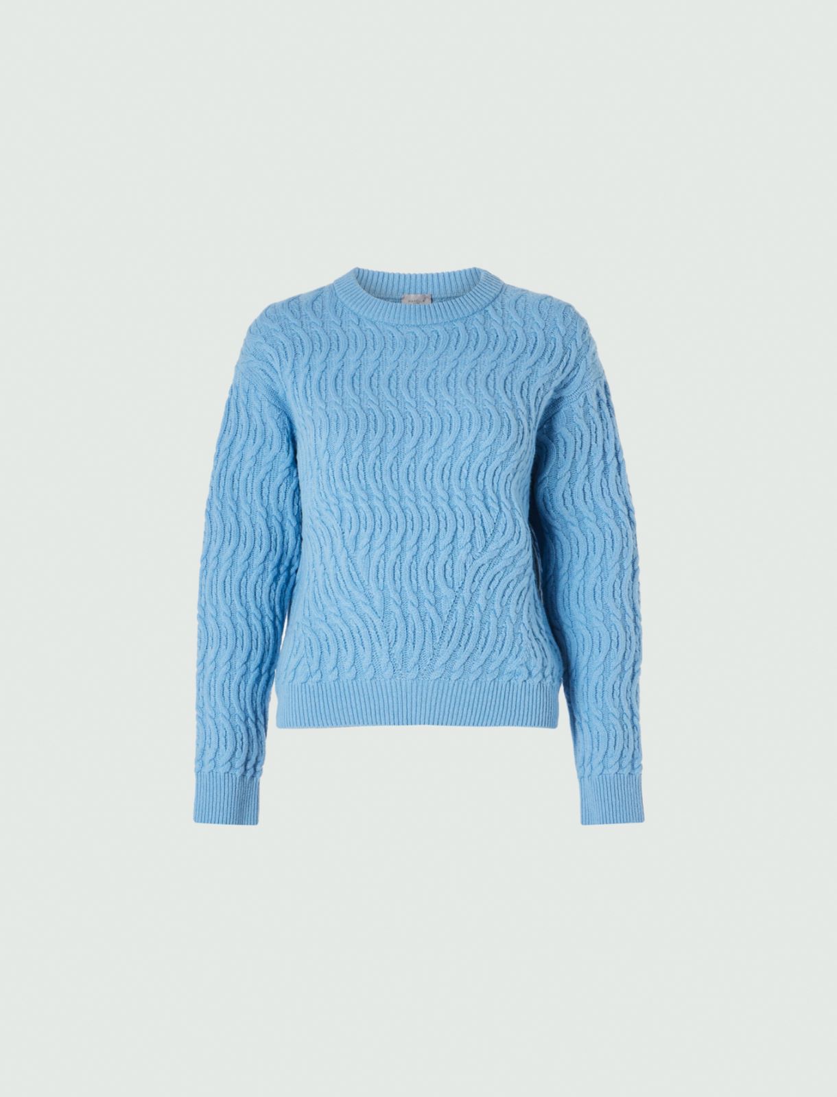 Cable-knit sweater - Light blue - Marella