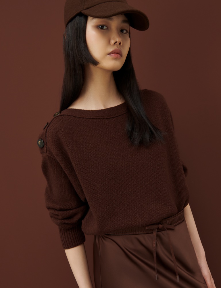 Wool blend jumper - Dark brown - Marella