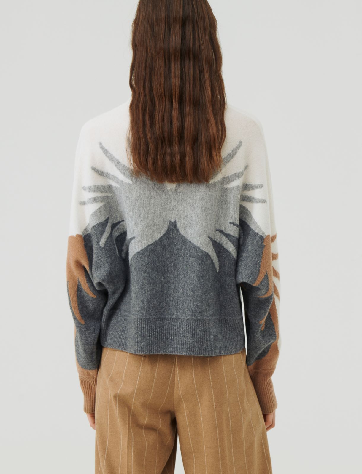 Inlay sweater - Medium grey - Marella - 2