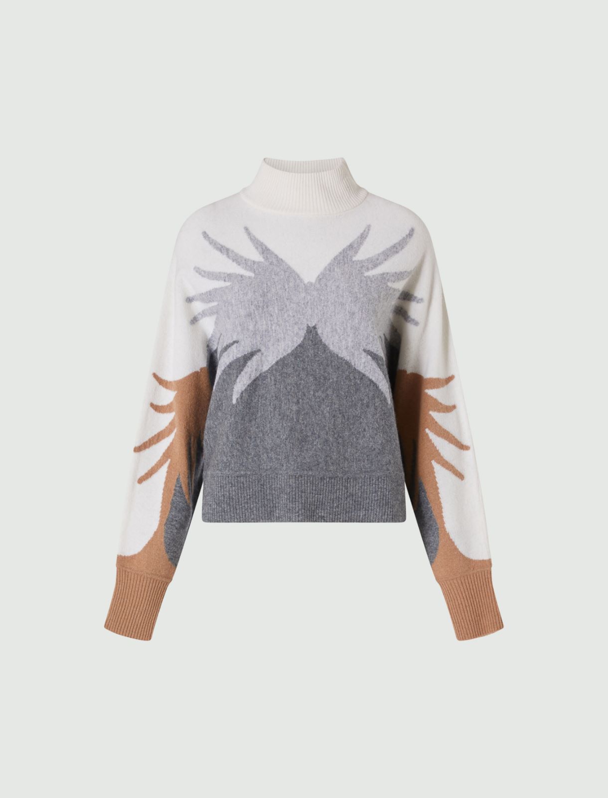 Inlay sweater - Medium grey - Marella - 5