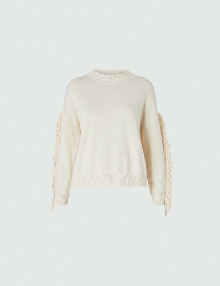 Fringed sweater - Cream - Marella - 2