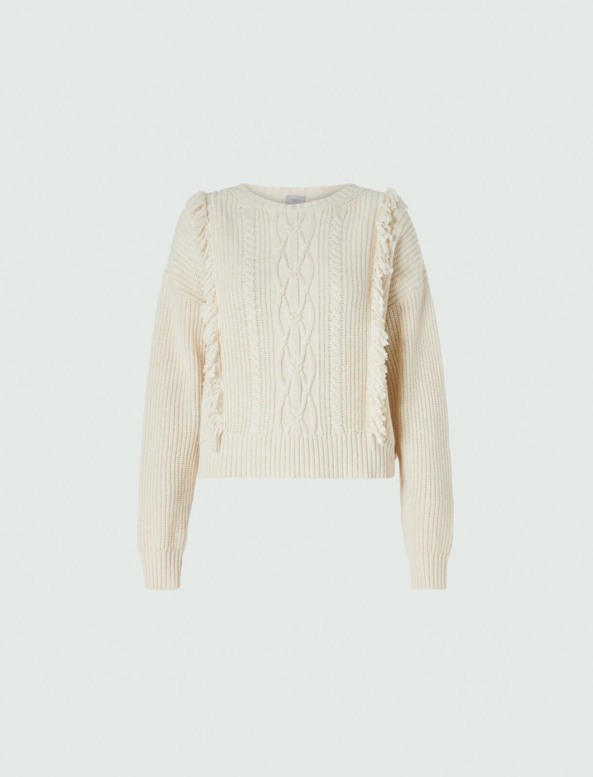 Fringed sweater - Cream - Marina Rinaldi