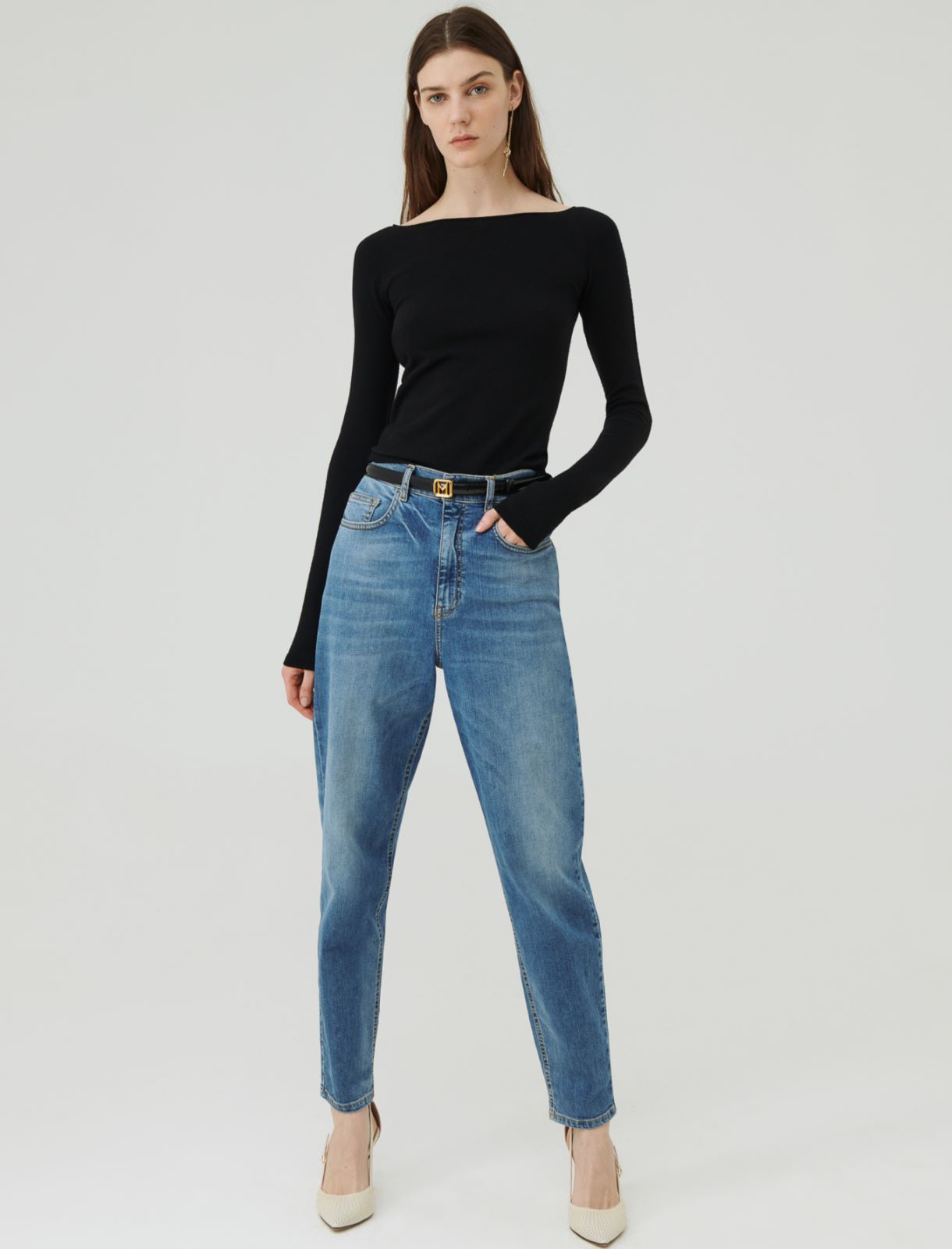Anliegender Pullover, schwarz - Marella