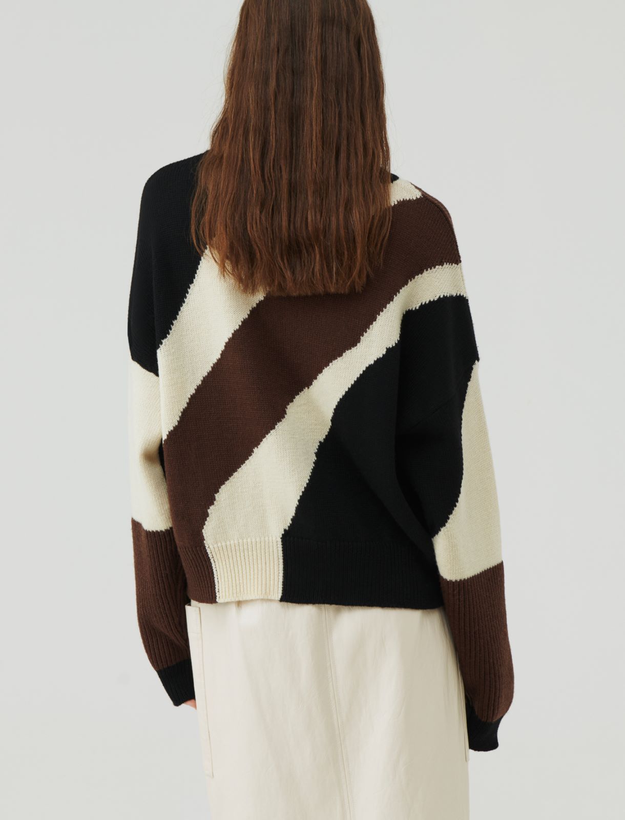 Inlay sweater - Brown - Marella - 2