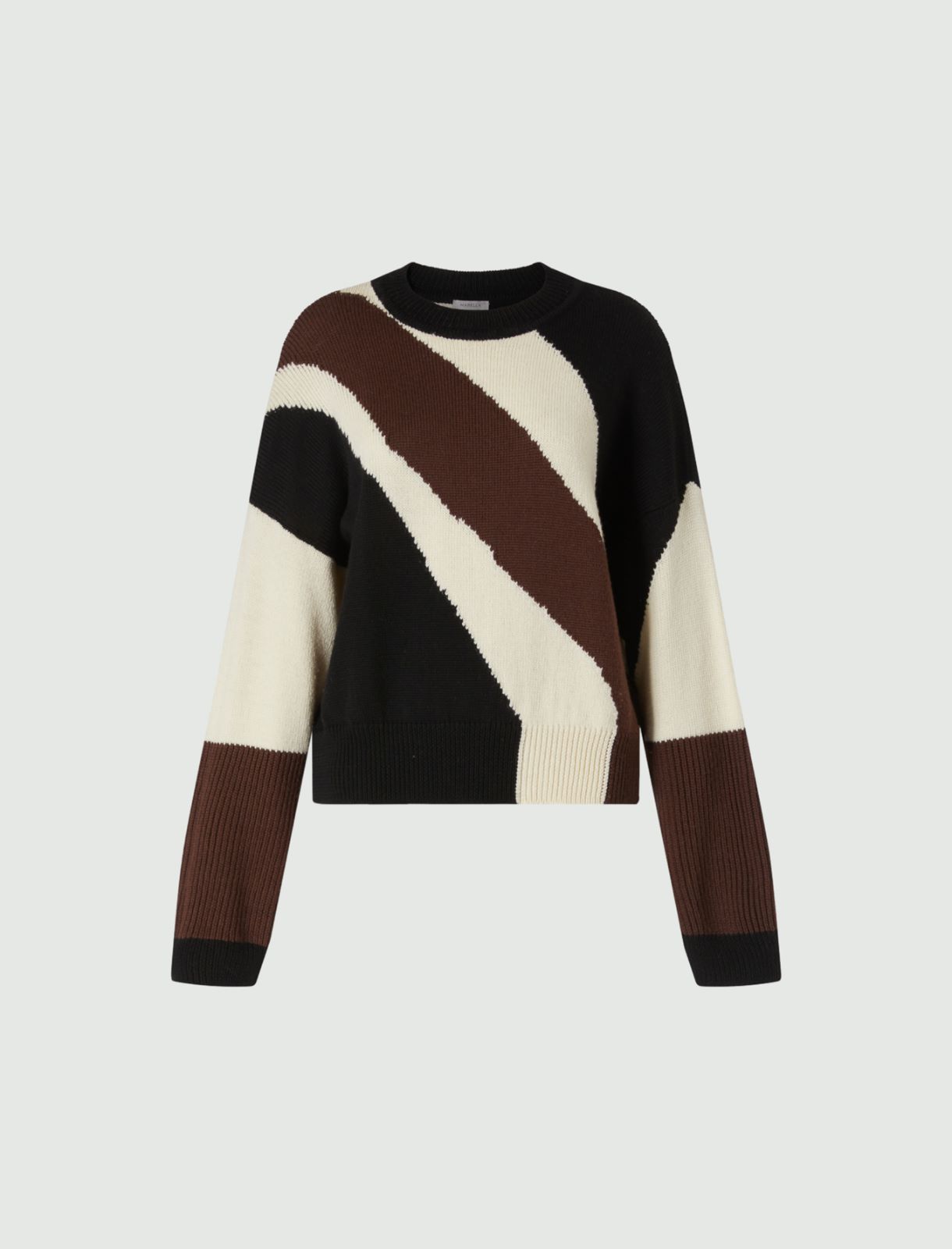 Inlay sweater - Brown - Marella