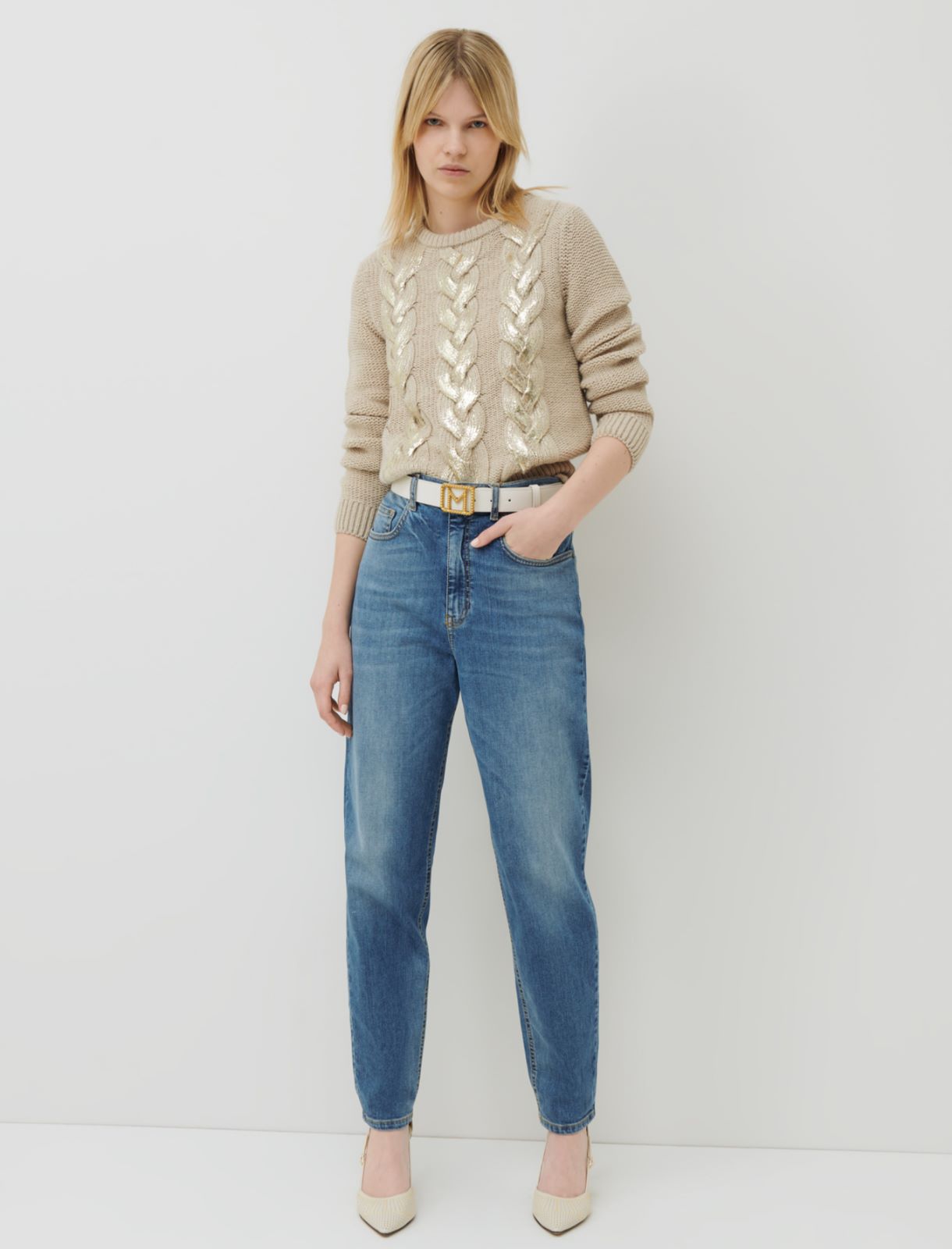 Cable-knit sweater - Beige - Marella