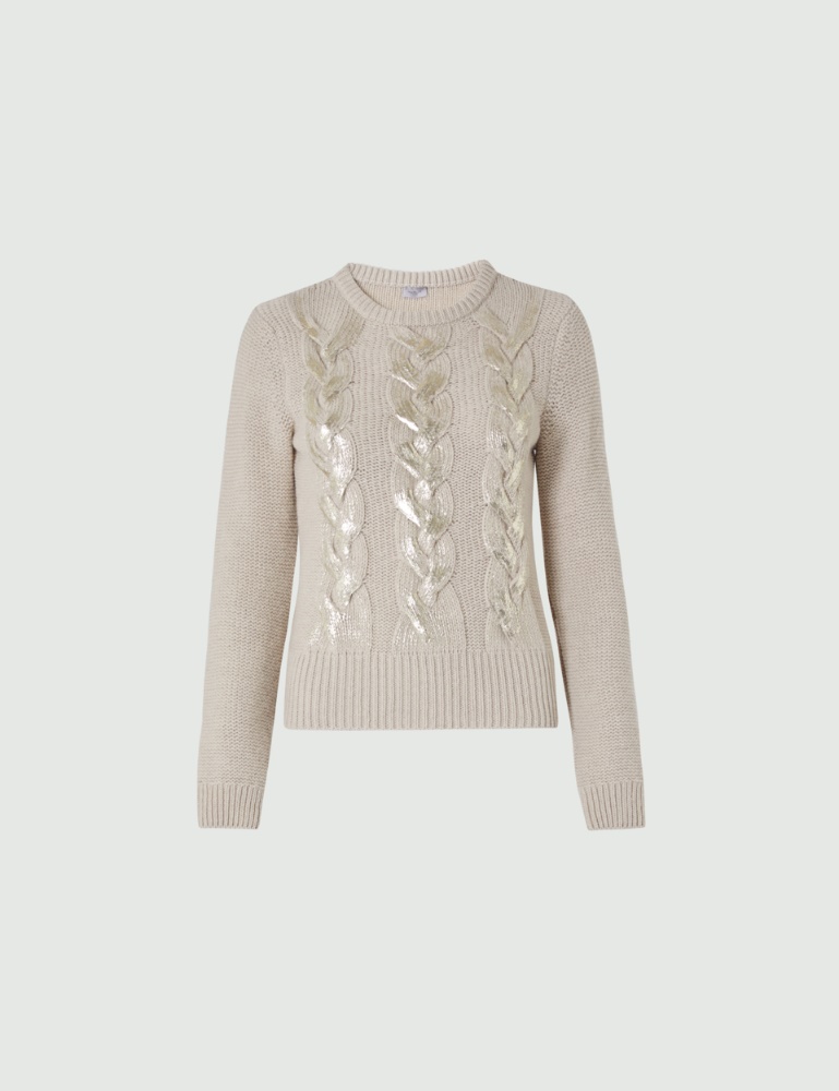 Cable-knit sweater - Beige - Marella - 2