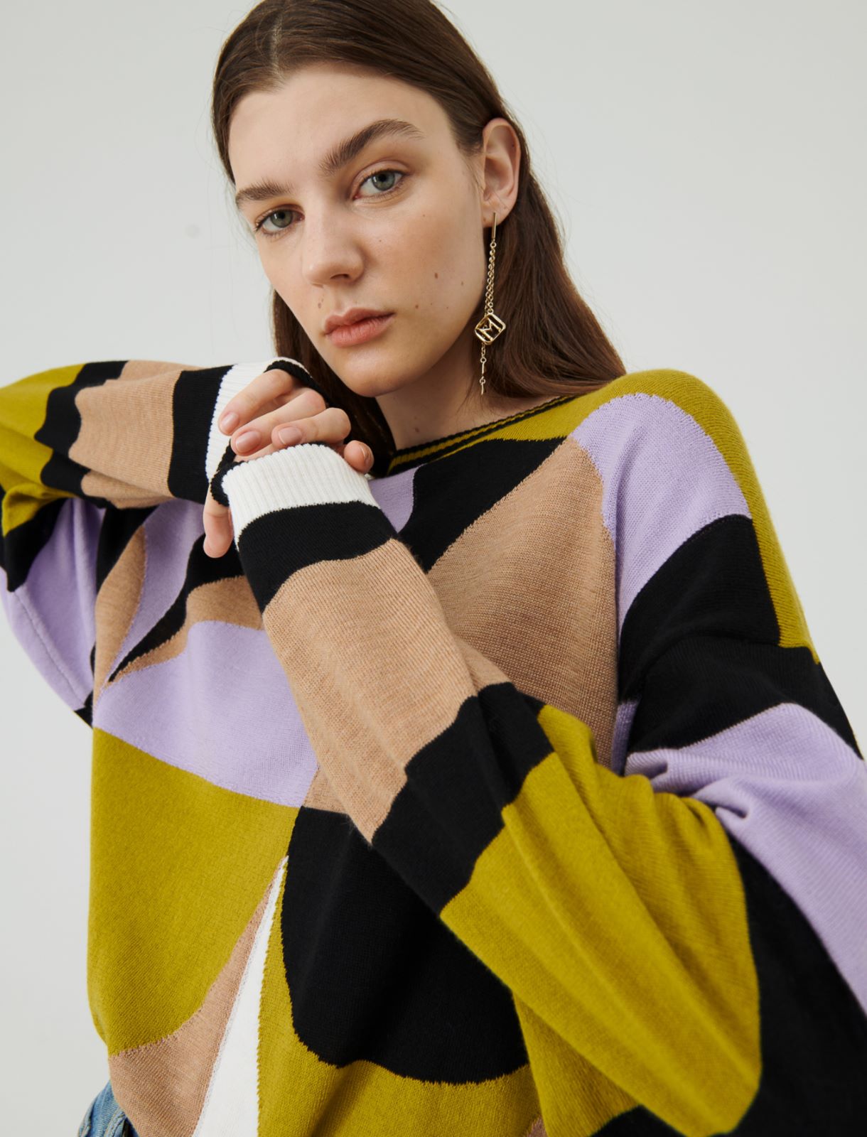 Inlay sweater - Lime - Marina Rinaldi - 3