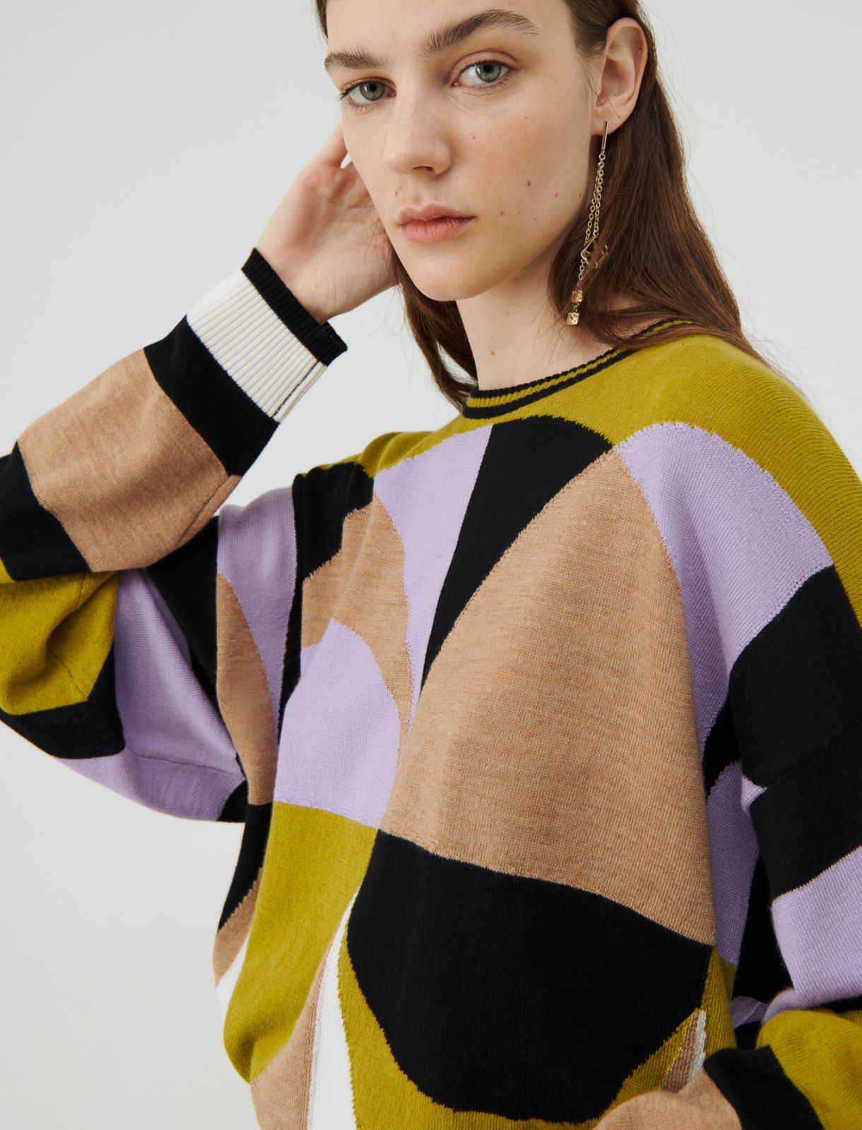 Inlay sweater - Lime - Marina Rinaldi - 4