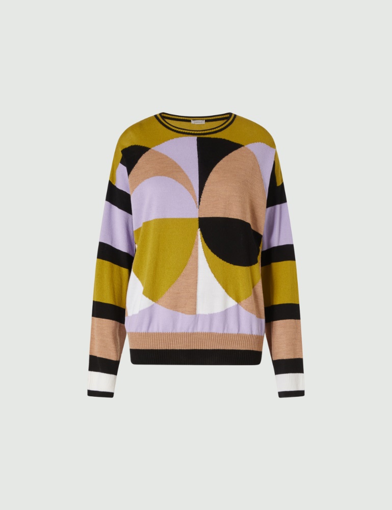 Inlay sweater - Lime - Marella - 2