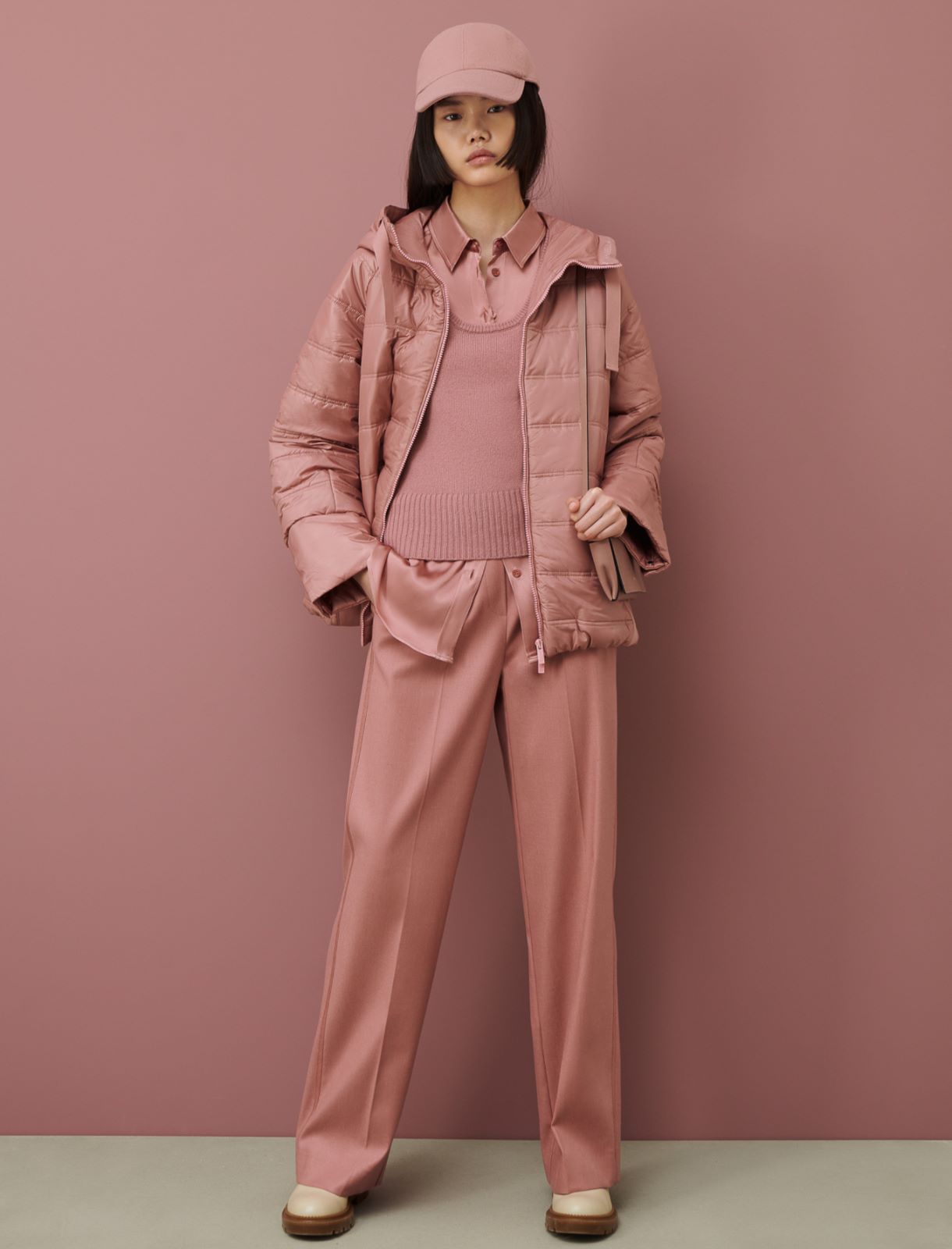 Hooded quilted jacket - Antique rose - Marella