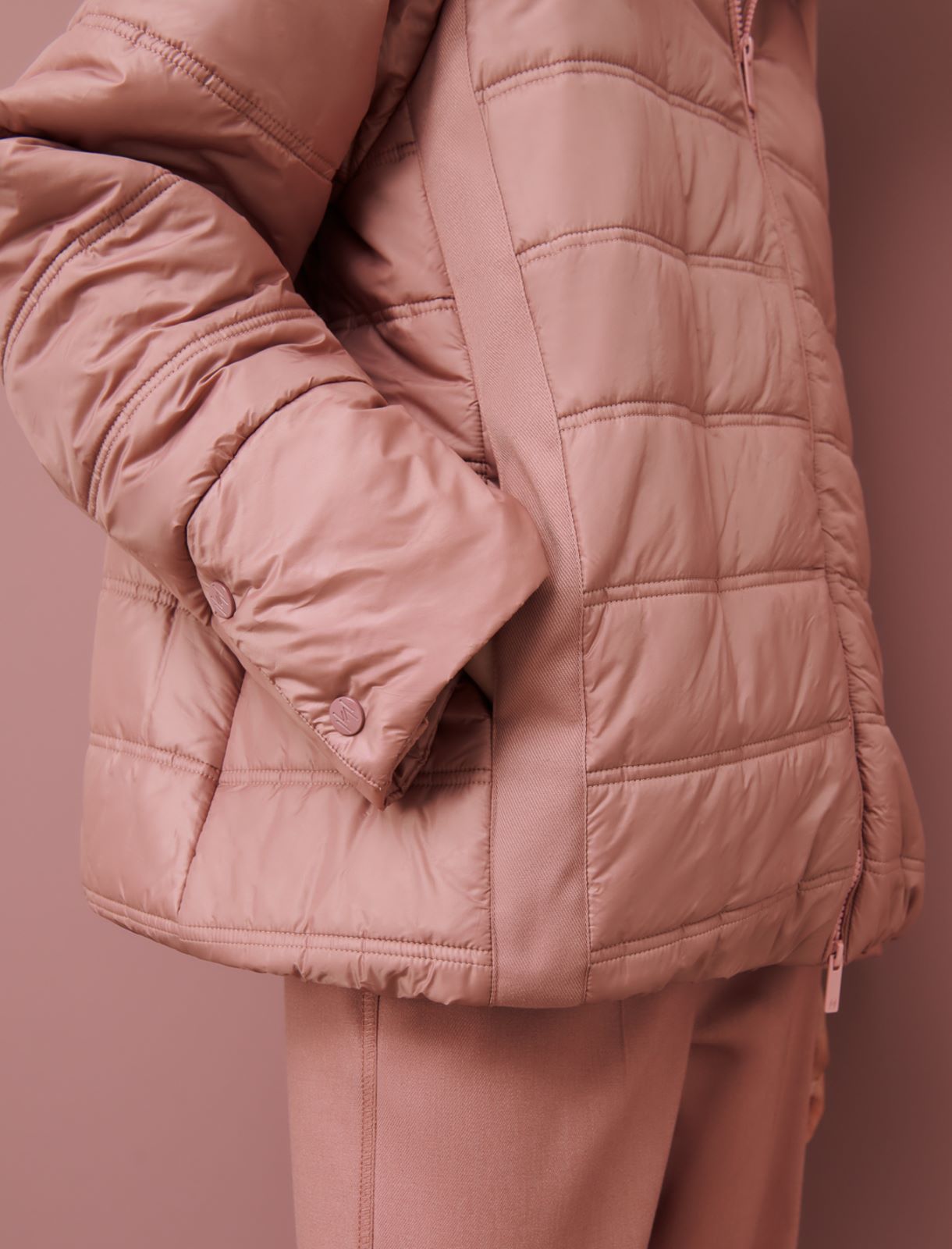 Hooded quilted jacket - Antique rose - Marella - 4