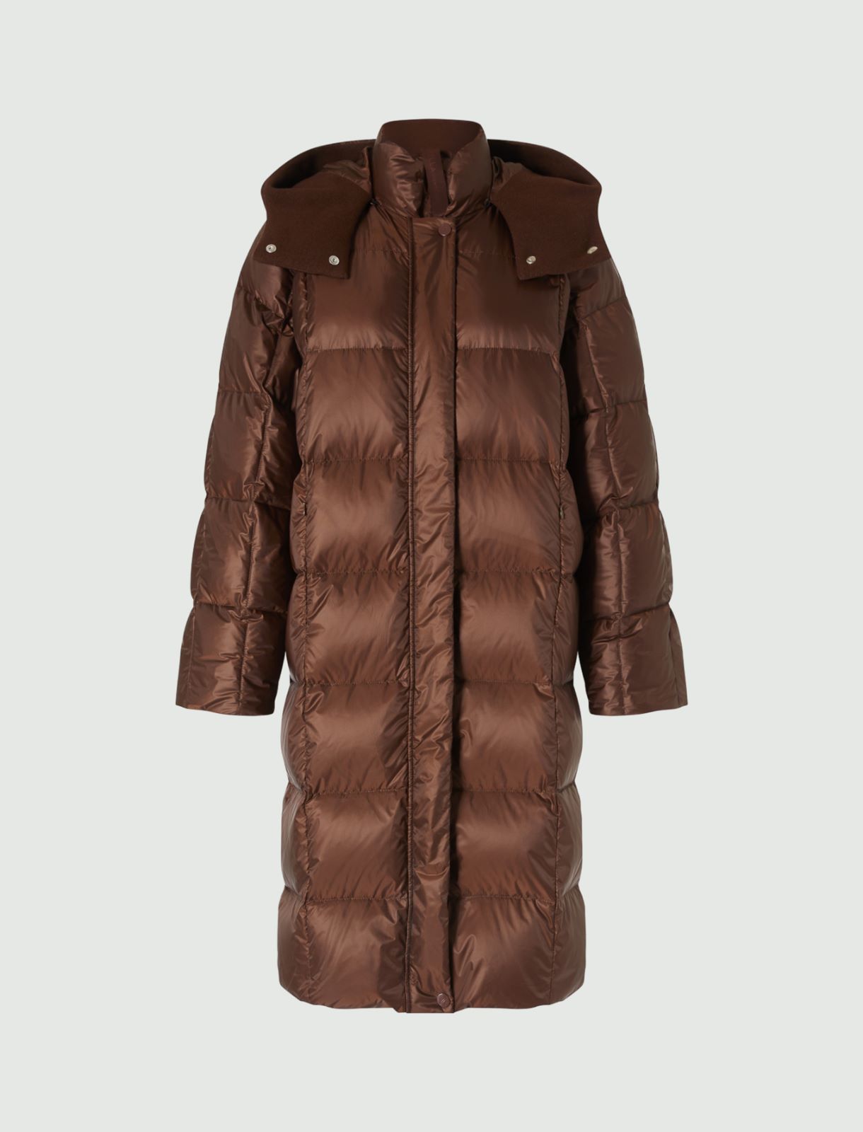 Long quilted jacket - Dark brown - Marella - 5