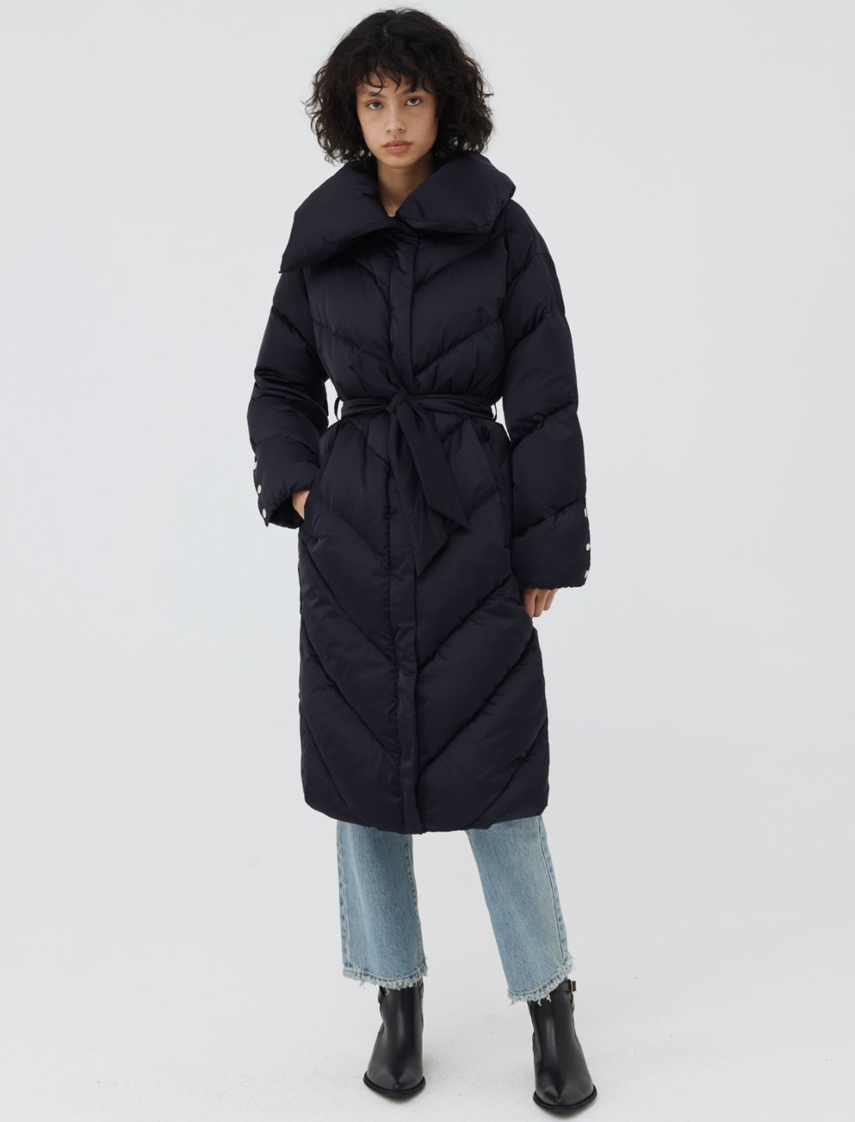 Satin down jacket, navy | Marella
