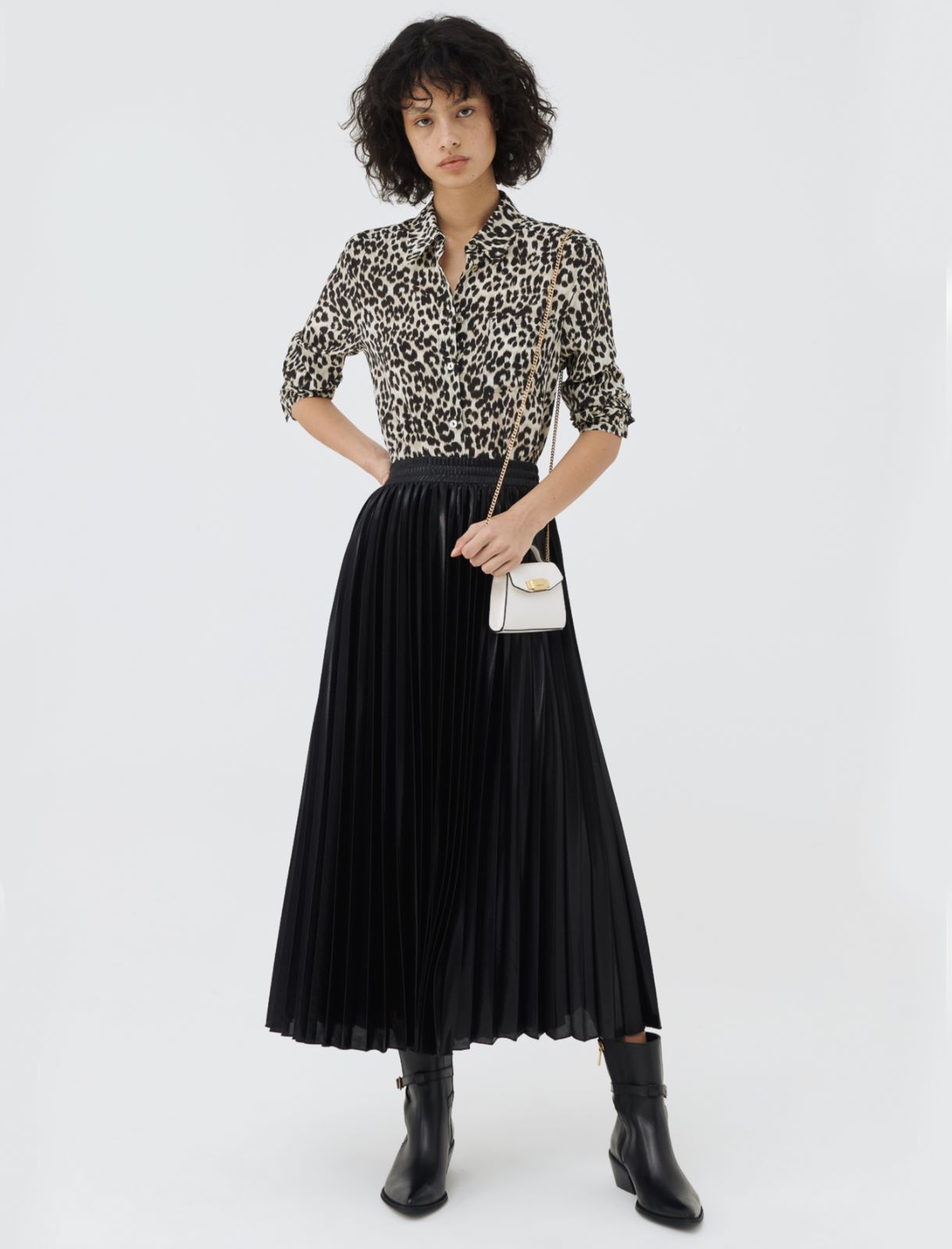 Pleated skirt - Black - Marina Rinaldi