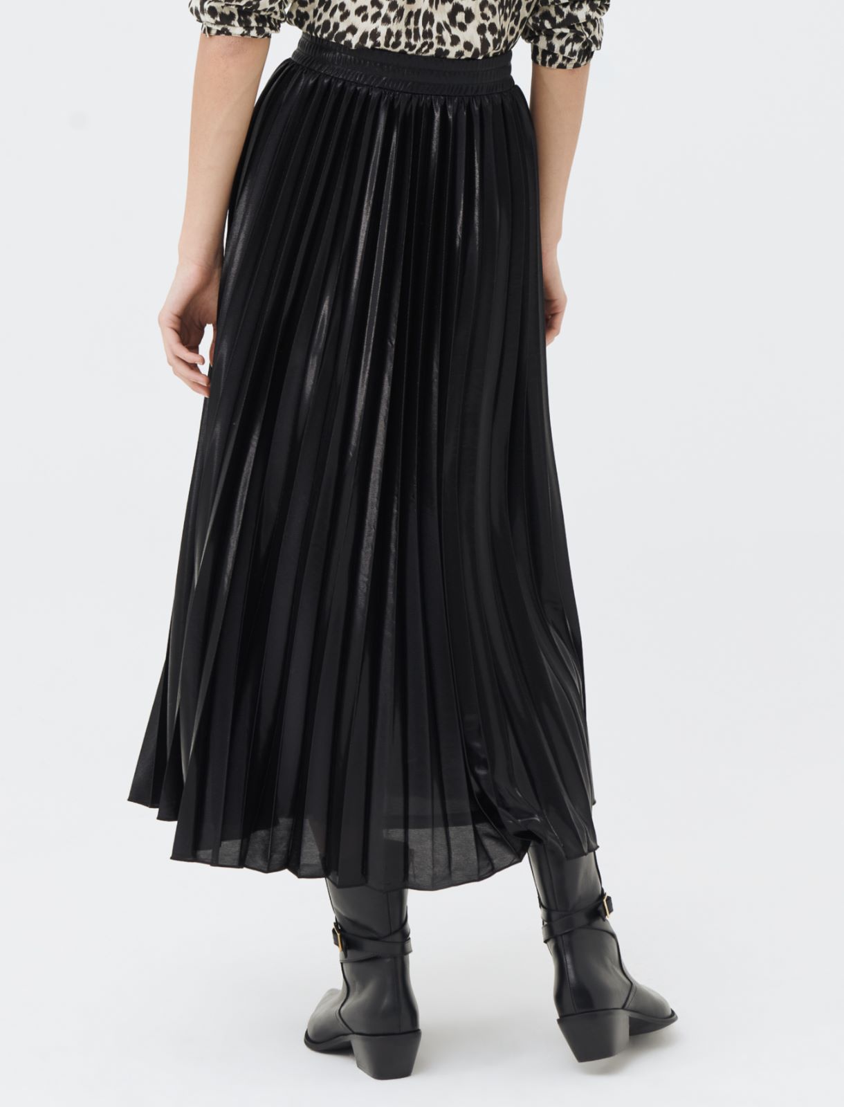 Pleated skirt - Black - Marella - 2