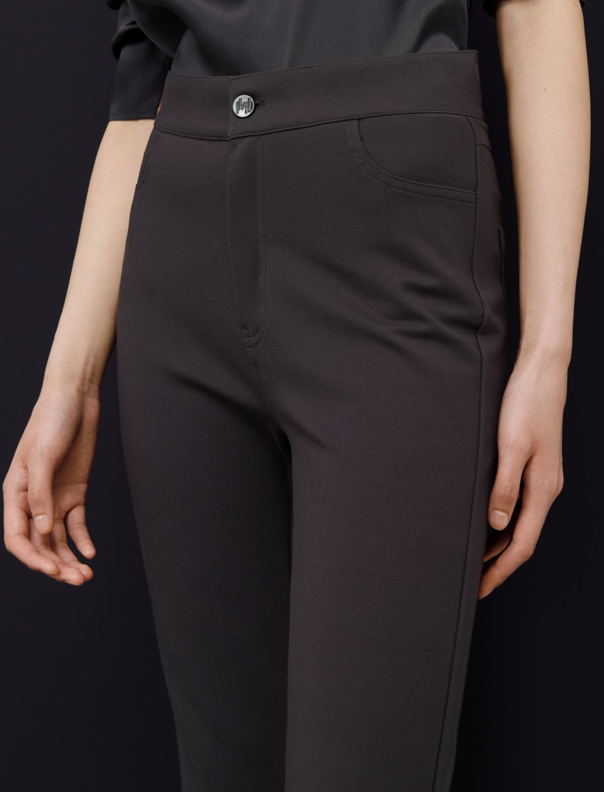 High-waisted trousers - Dark grey - Marella - 4