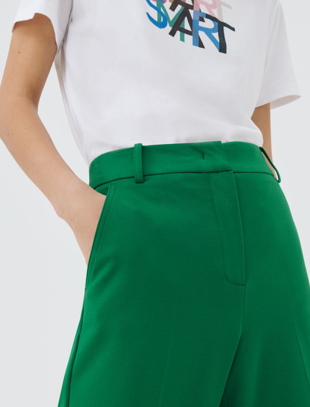 Jacquard trousers - Green - Marella - 4
