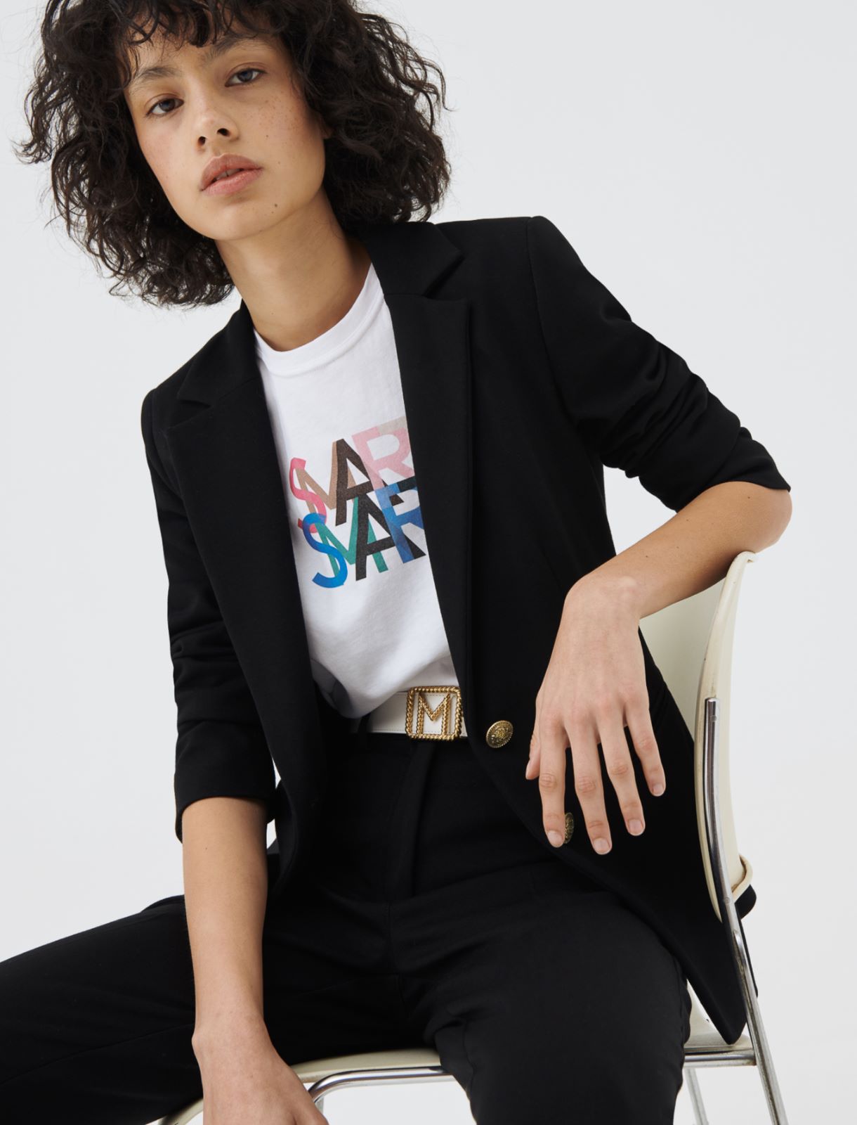 Jersey blazer, black - Marella