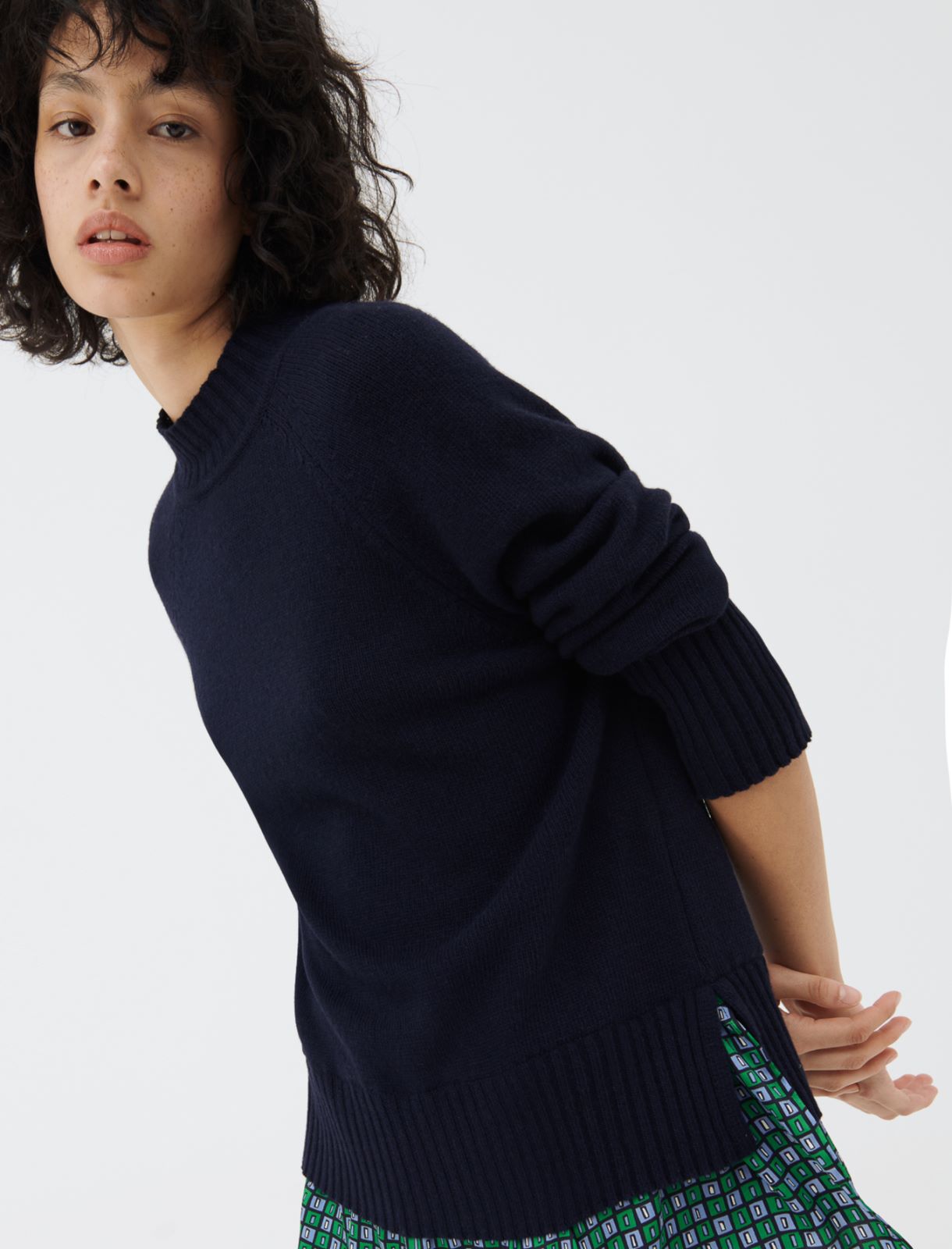 Wool-blend sweater - Navy - Marella - 3