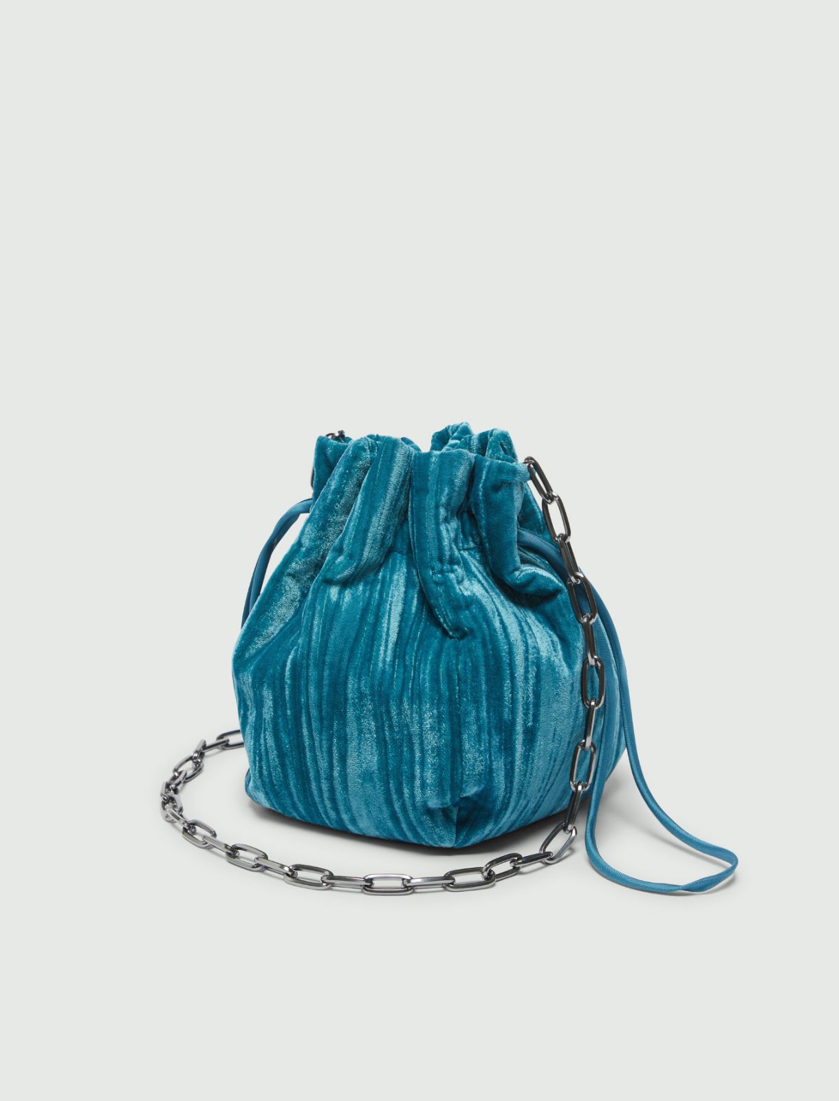 Velvet bag - Peacock blue - Marella - 2