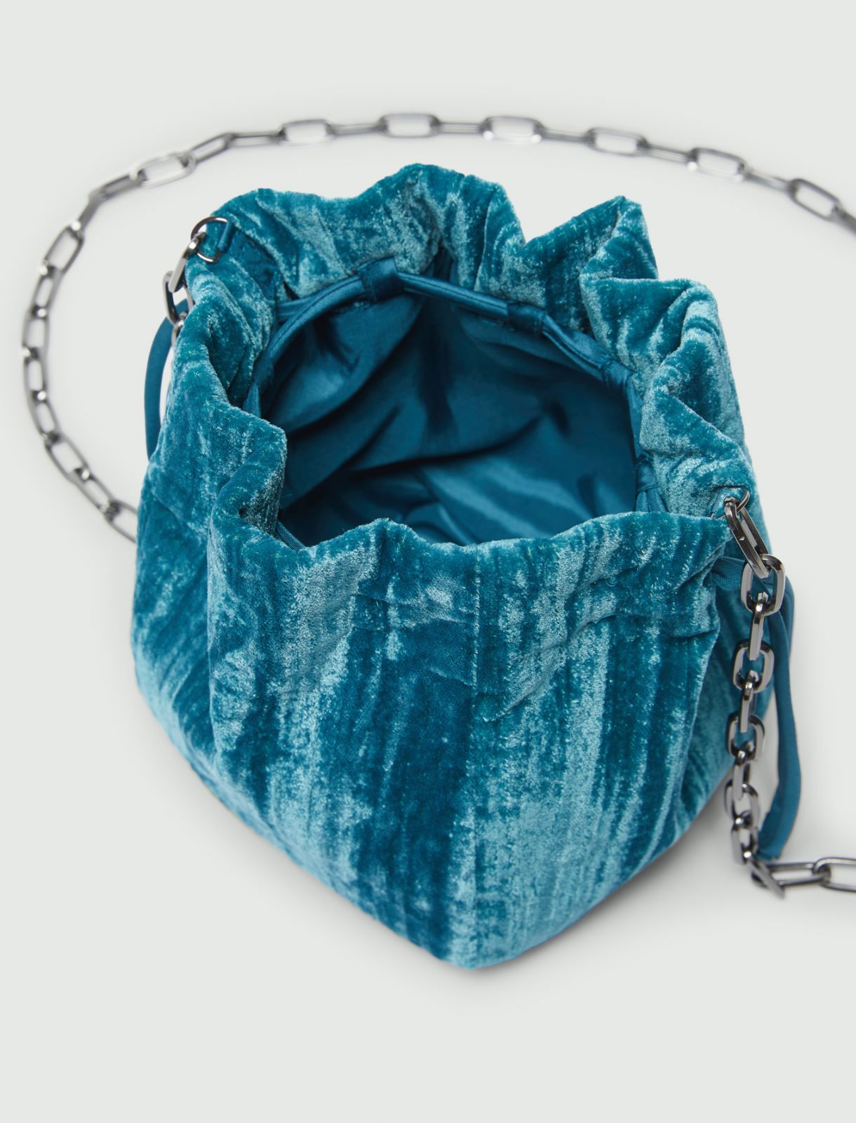 Velvet bag - Peacock blue - Marina Rinaldi - 3
