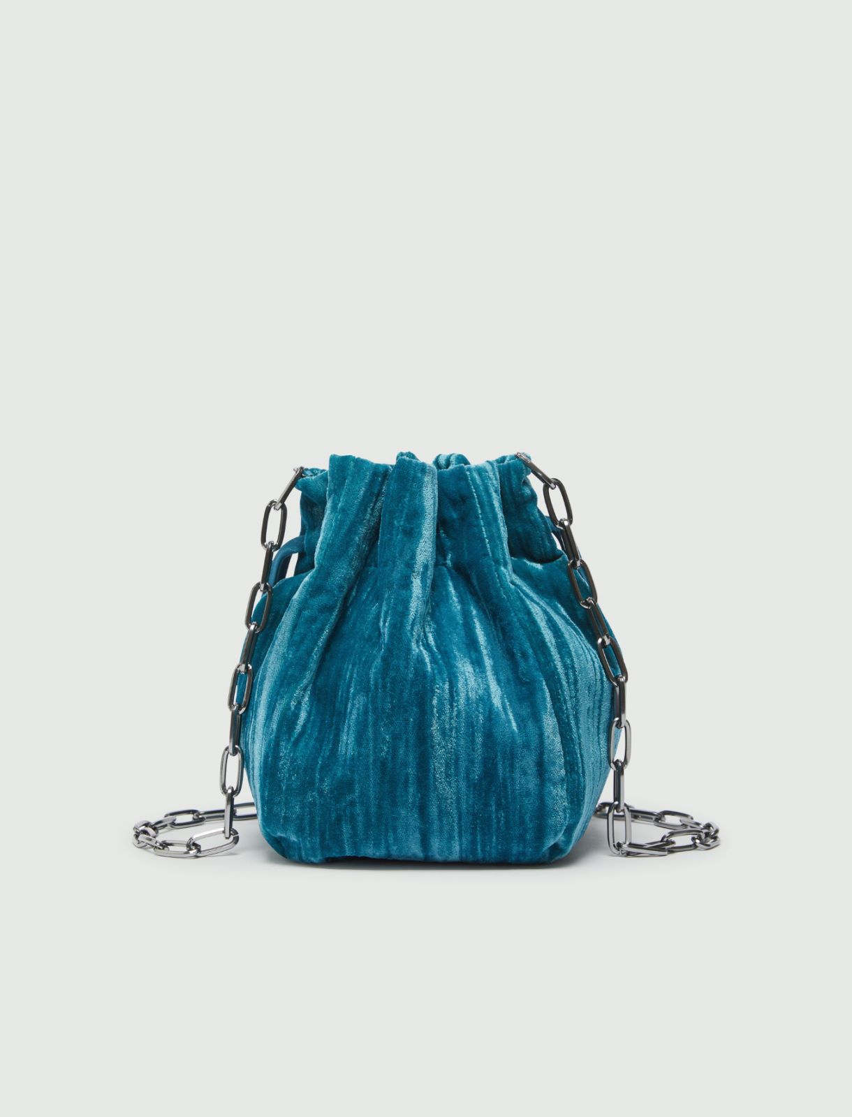 Velvet bag - Peacock blue - Marina Rinaldi