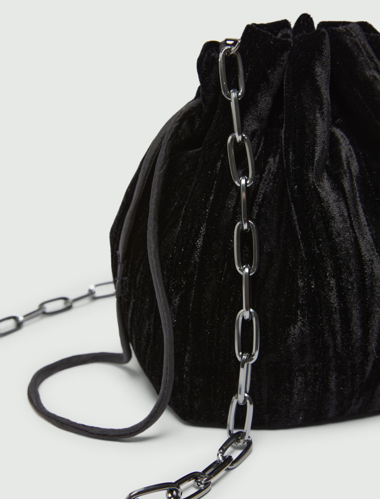 Velvet bag, black | Marella Velvet bag - Black - Marella - 5
