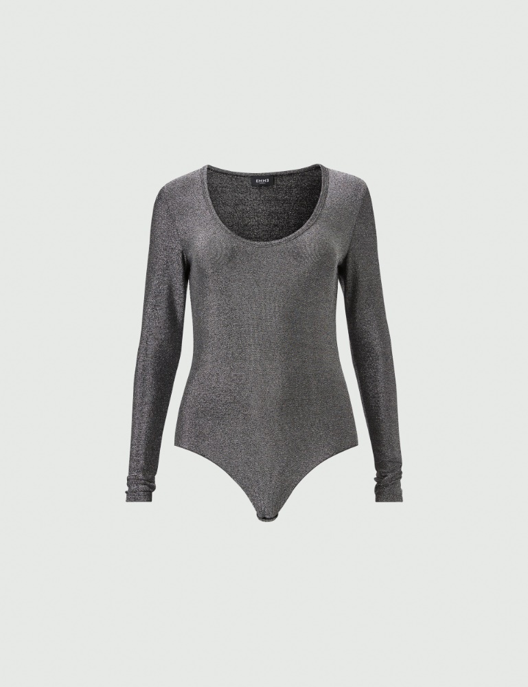 Lurex bodysuit - Dark grey - Emme  - 2