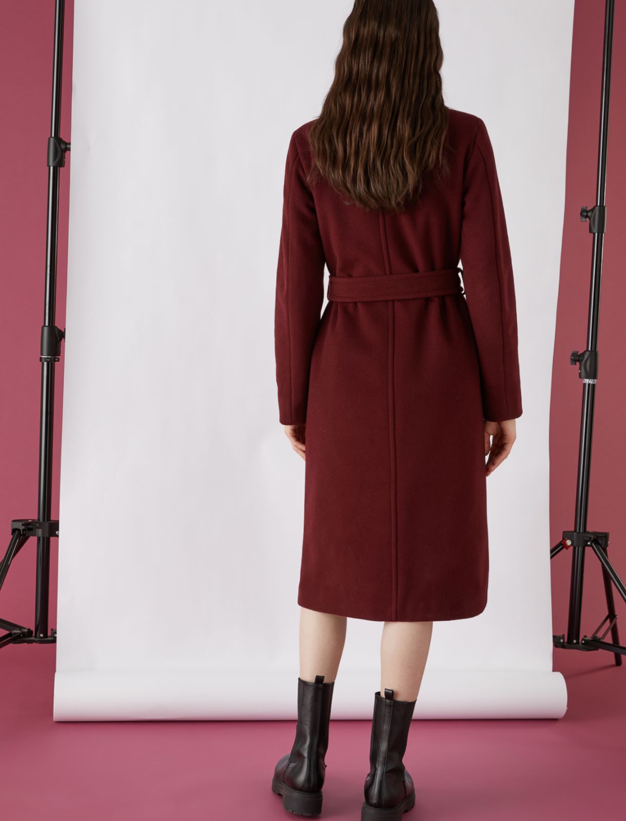 Belted coat, bordeaux | Marella