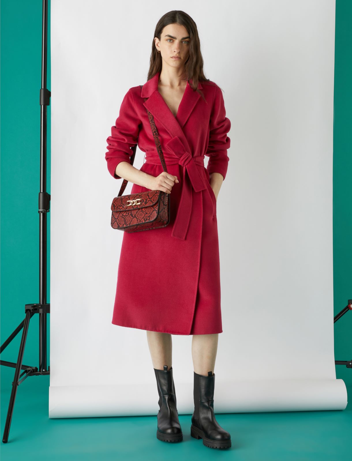 Belted coat - Strawberry - Marina Rinaldi