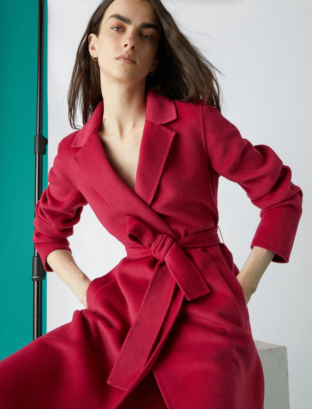 Belted coat - Strawberry - Marina Rinaldi - 3