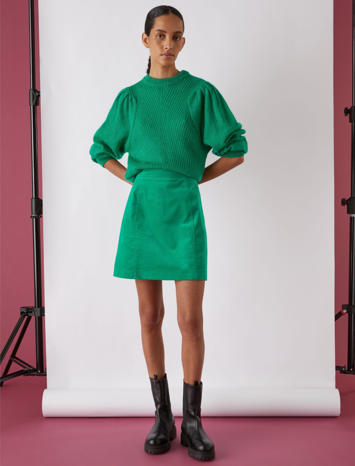 Gonna in velluto, verde | Marella