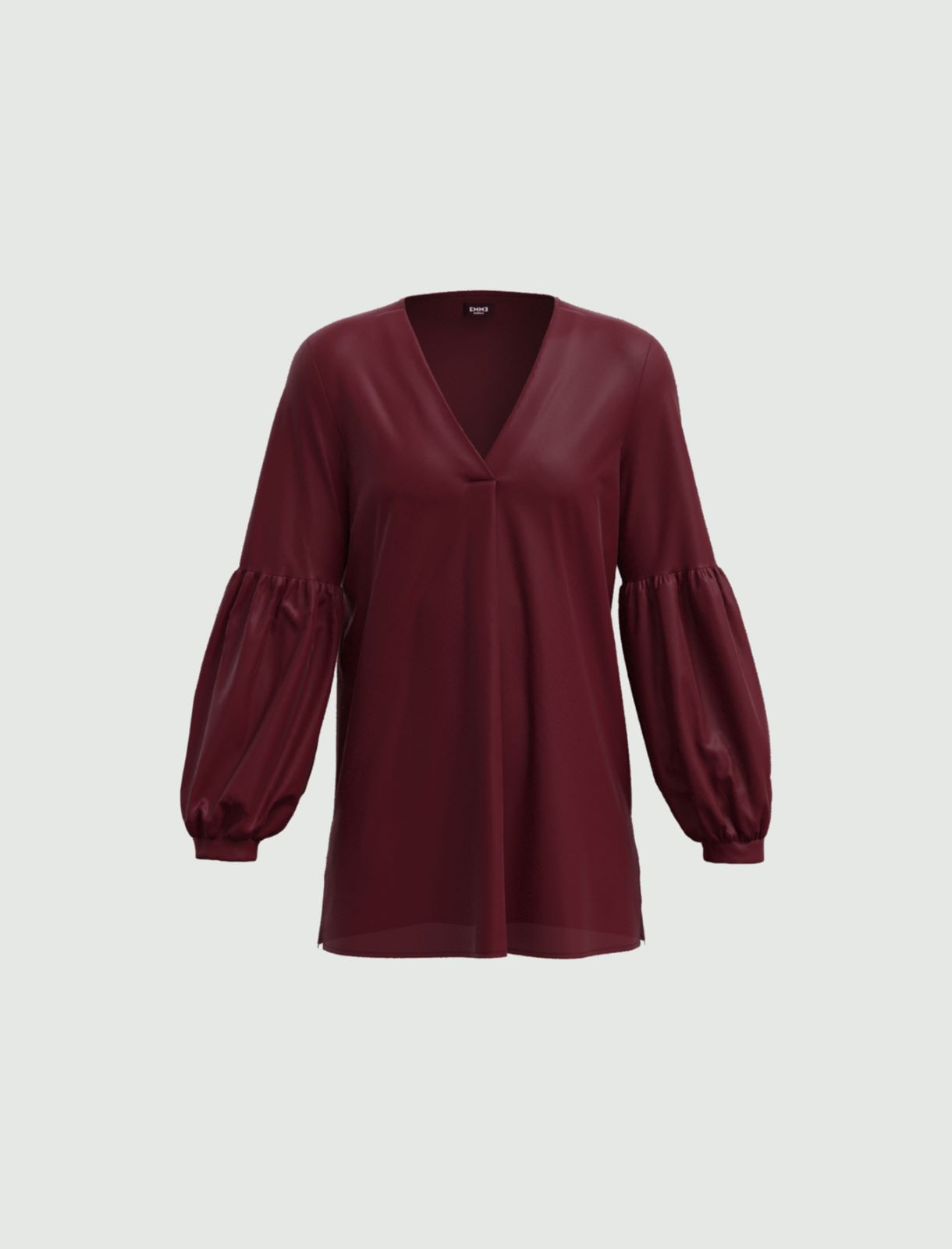 Crepe blouse - Bordeaux - Marella - 4
