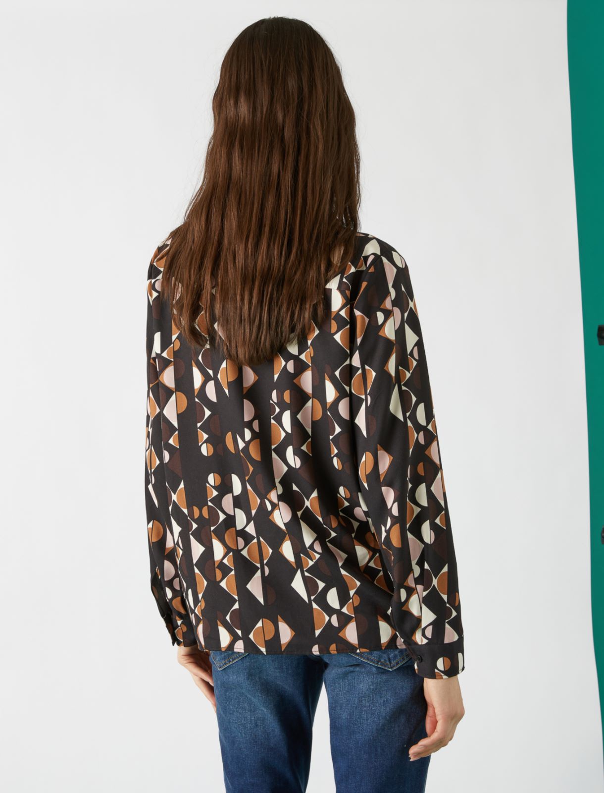 Patterned blouse - Black - Marella - 2