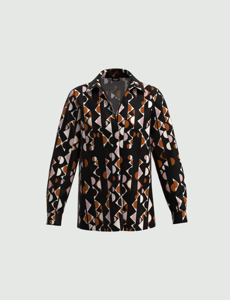 Patterned blouse - Black - Emme  - 2