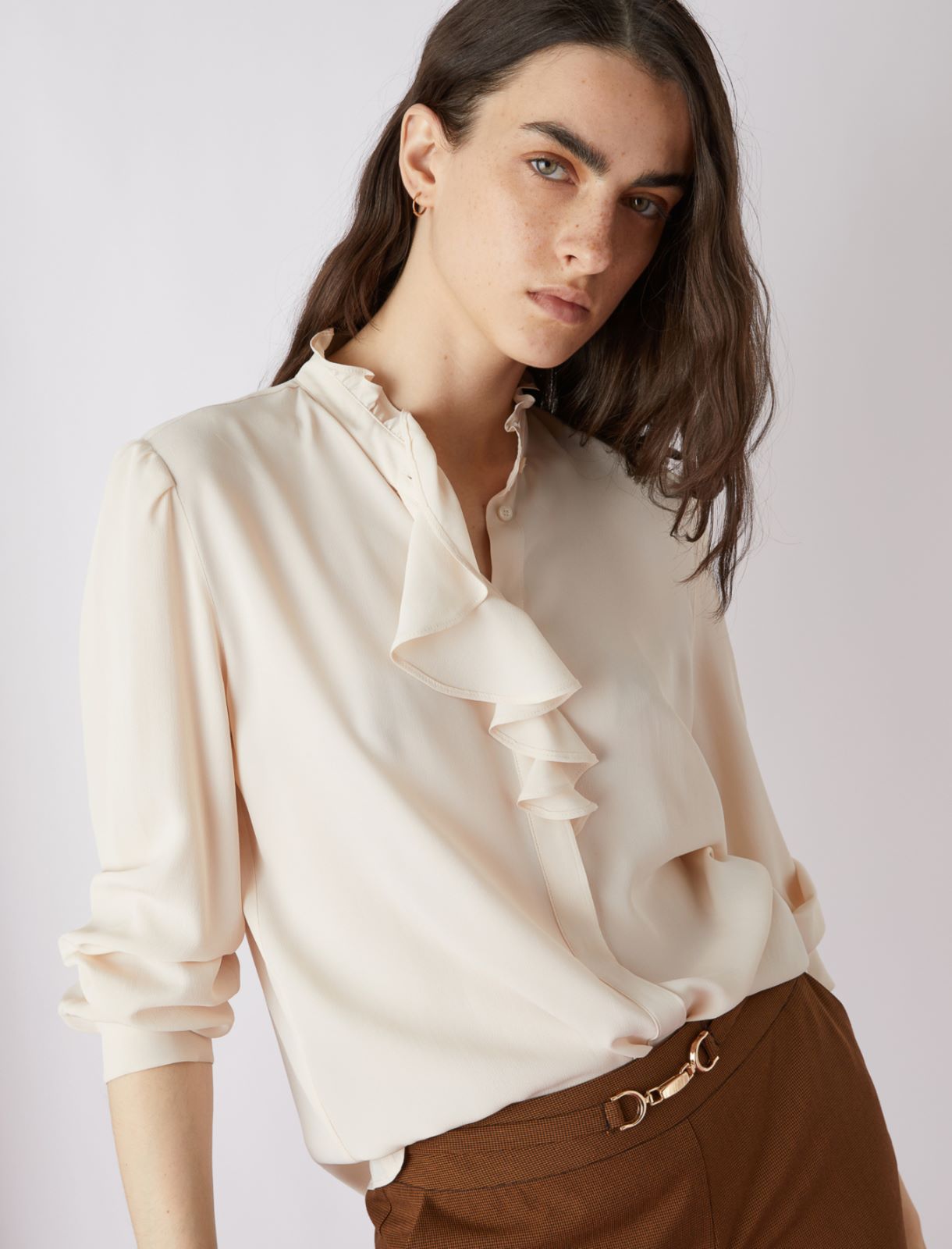 Ruched shirt, cream | Marella
